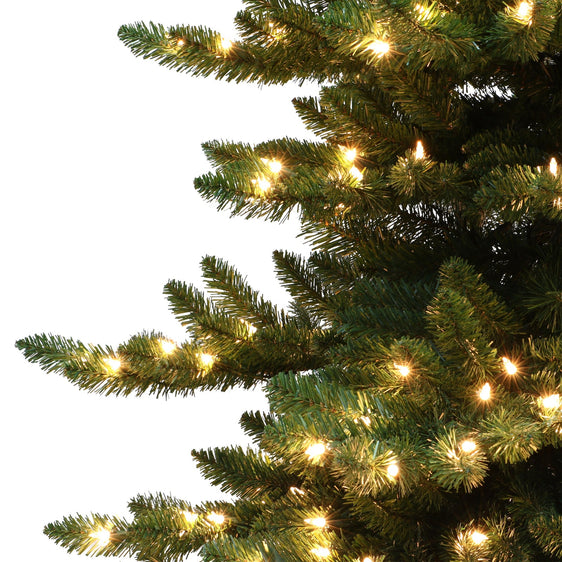 7.5 ft Pre-lit Royal Majestic Spruce Artificial Christmas Tree with Clear Lights & Metal Stand