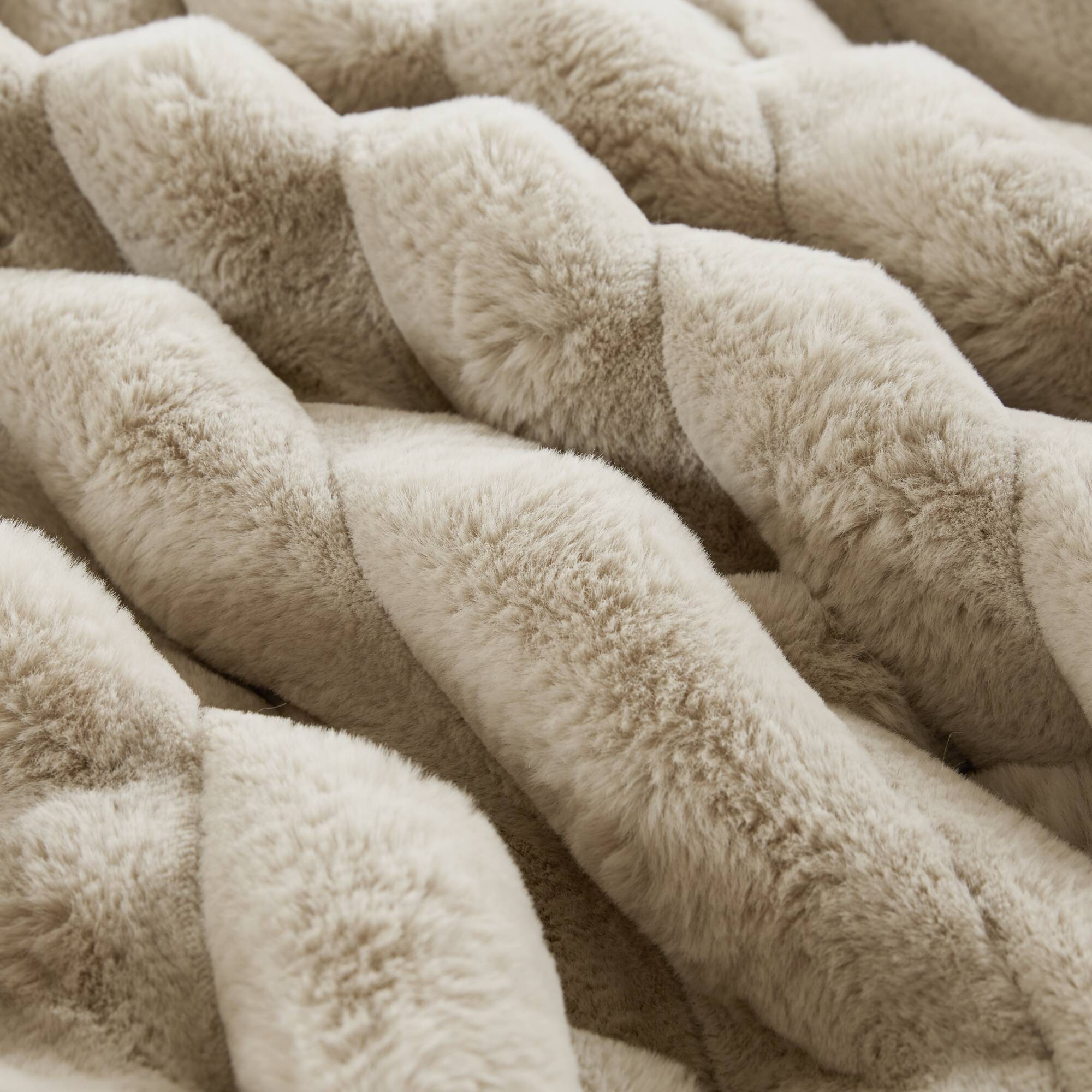 Ultrasoft Faux Fur Ribbed Comforter Set