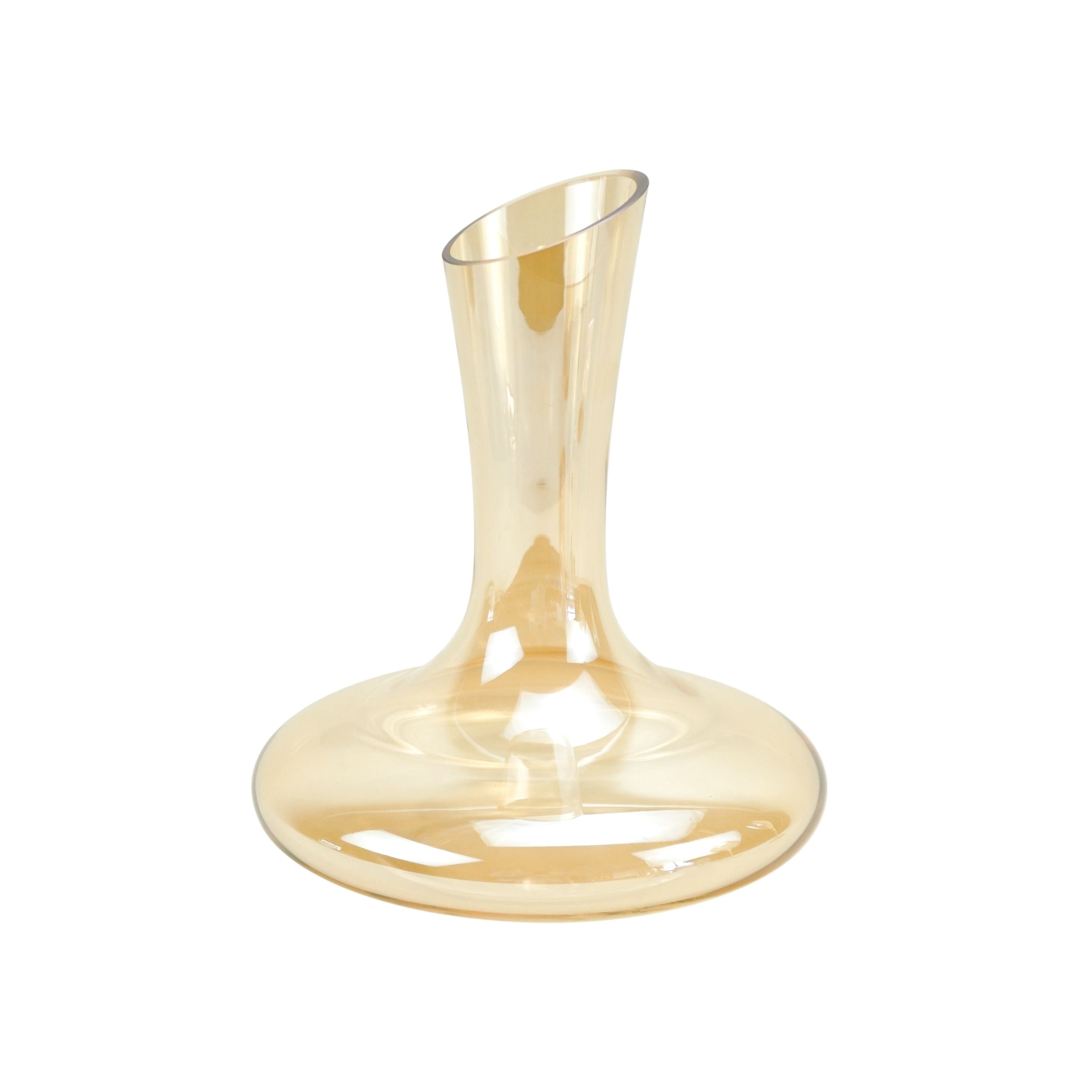 Wine Decanter and Set of Four Stemless Wine Glasses, Gold