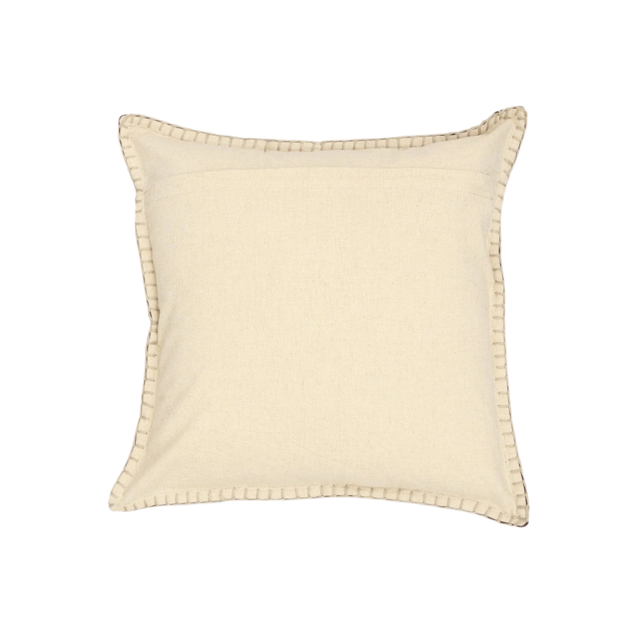 Stonewashed Cotton Velvet Throw Pillow with Decorative Handstiched Edges