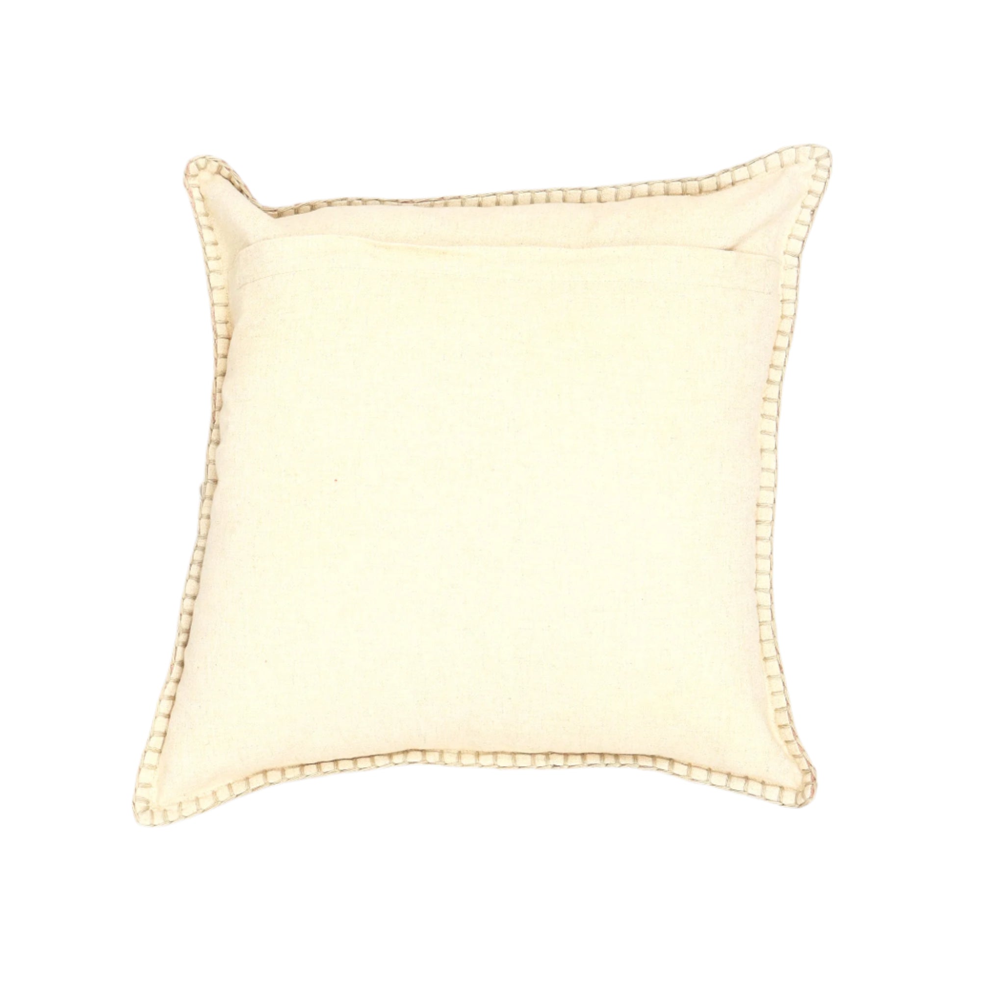 Stonewashed Cotton Velvet Throw Pillow with Decorative Handstiched Edges
