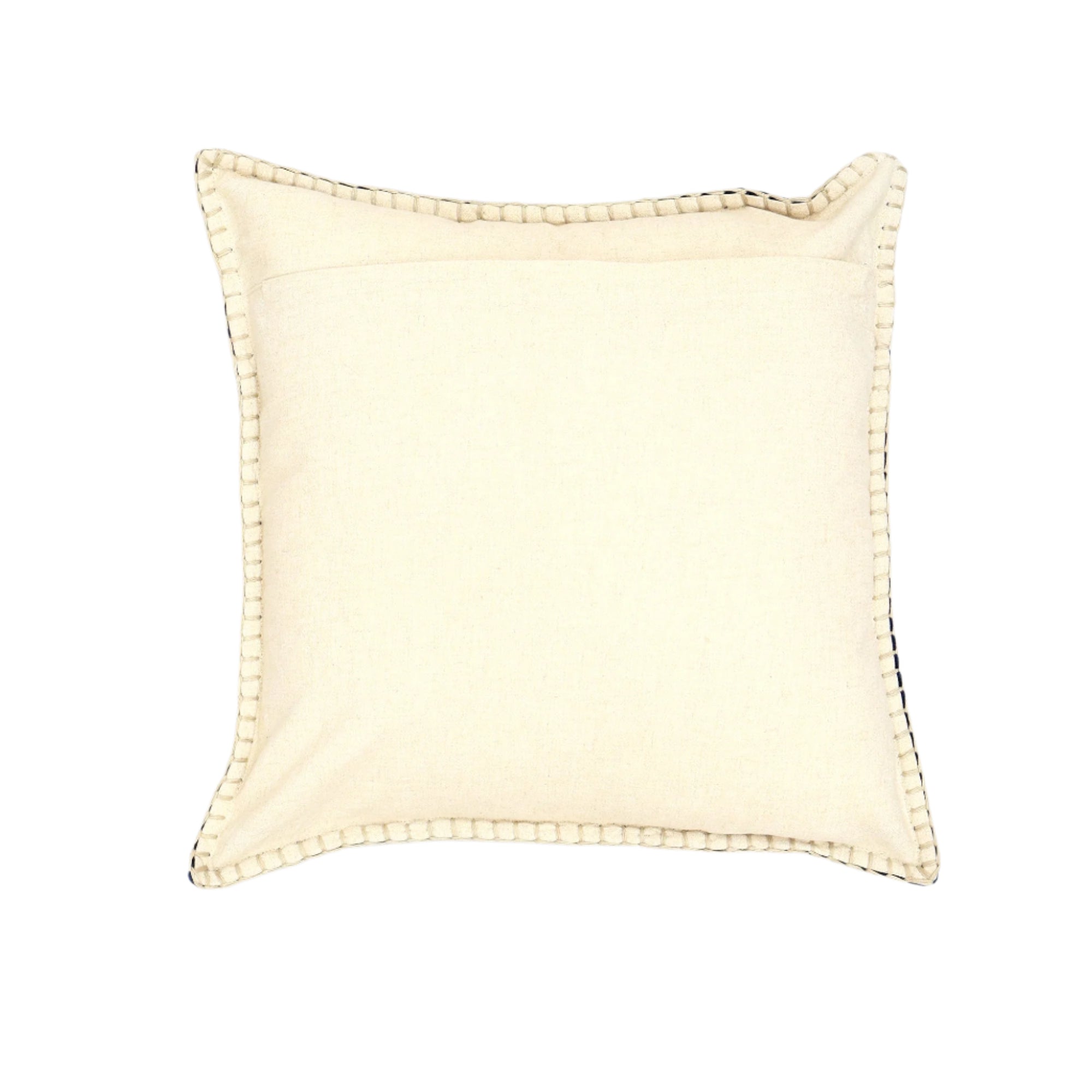 Stonewashed Cotton Velvet Throw Pillow with Decorative Handstiched Edges