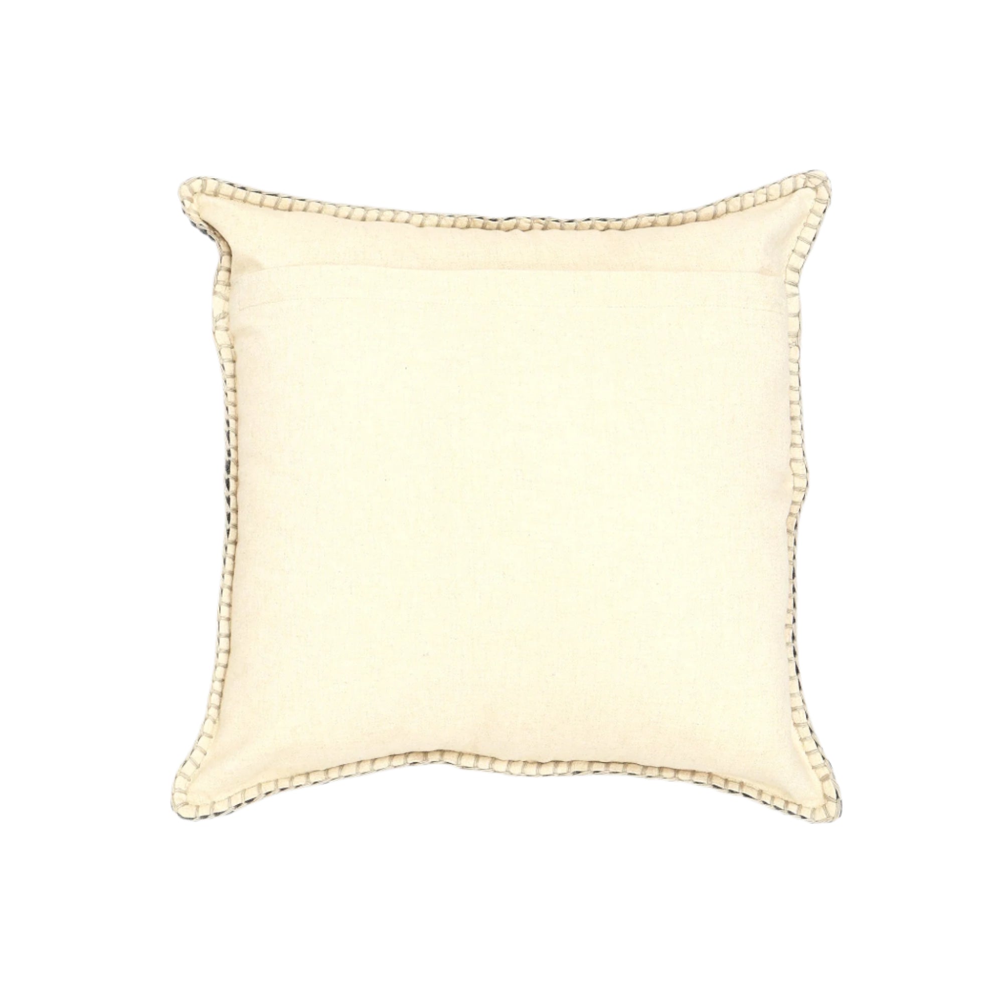 Stonewashed Cotton Velvet Throw Pillow with Decorative Handstiched Edges