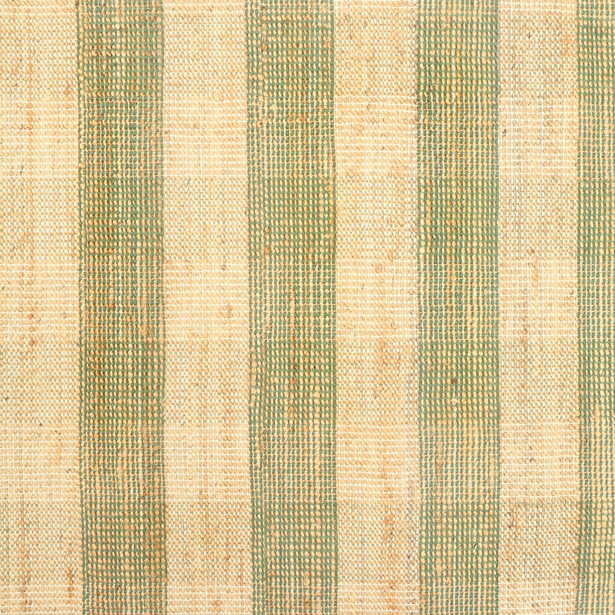 Artisan Hand Woven Jute & Cotton Green Plaid Rug-8X10 ft