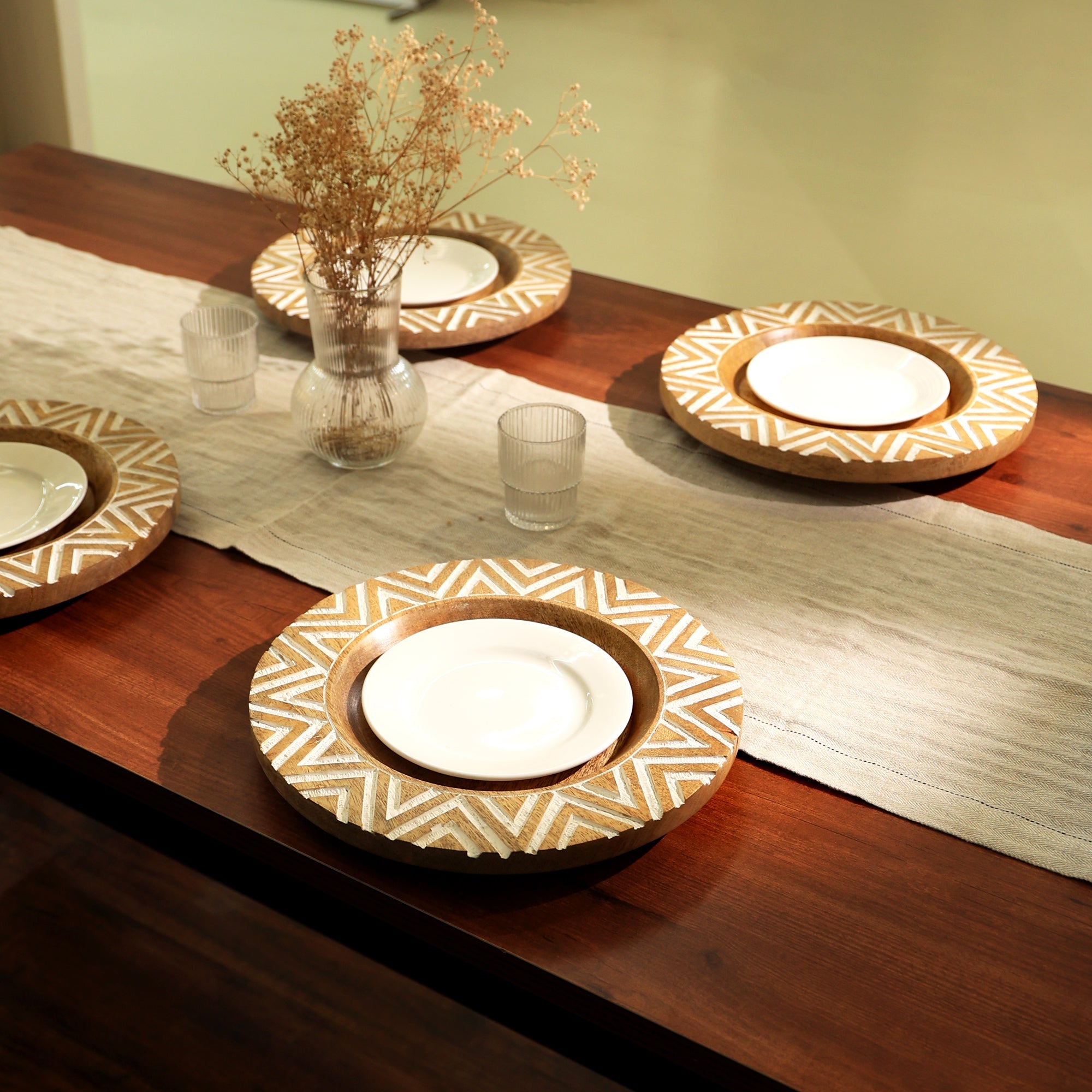 Pier 1 Chevron Wood Charger Plate - Thumbnail 5