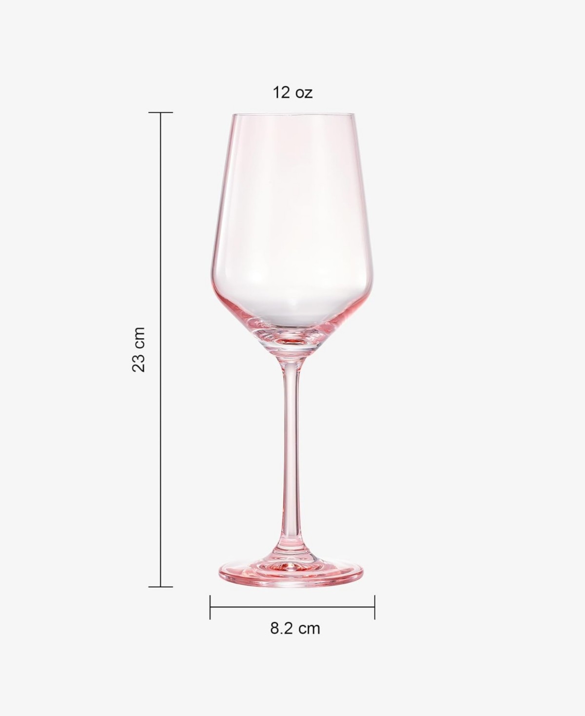 Pink Mirage Colored Crystal Wine Glasses Set of 2