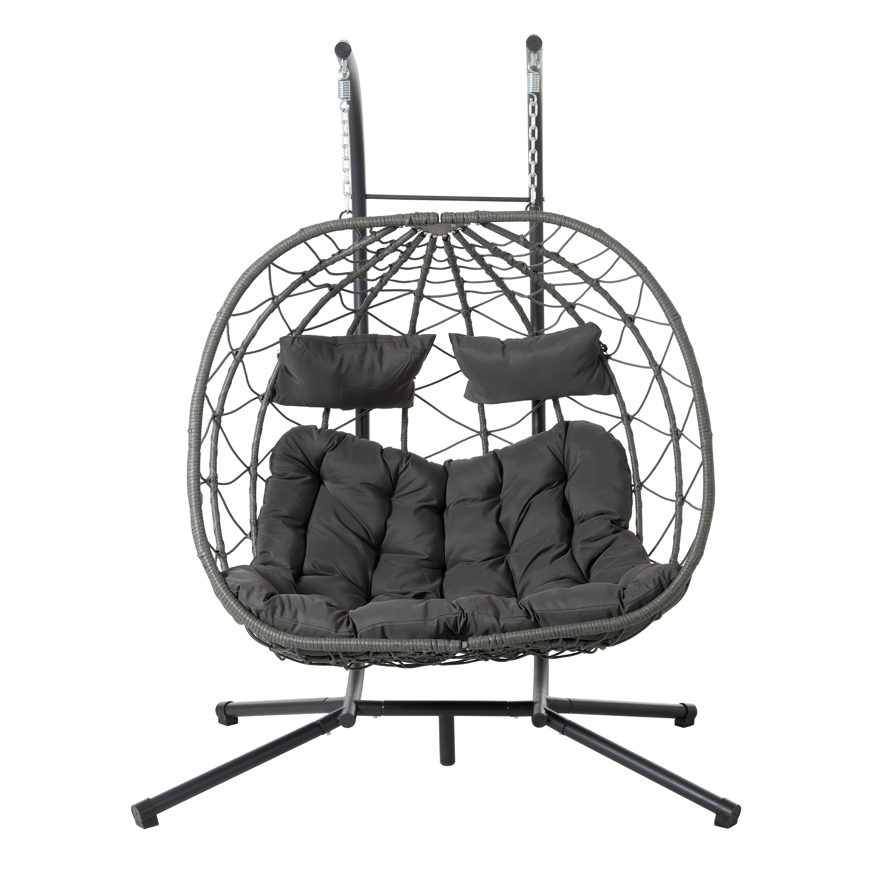 2-Person Swinging Egg Chair with Stand