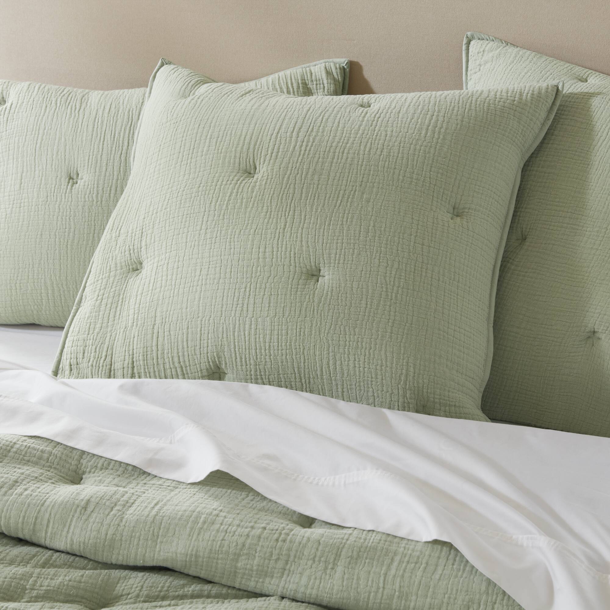 Cotton Gauze Embroidered Euro Sham