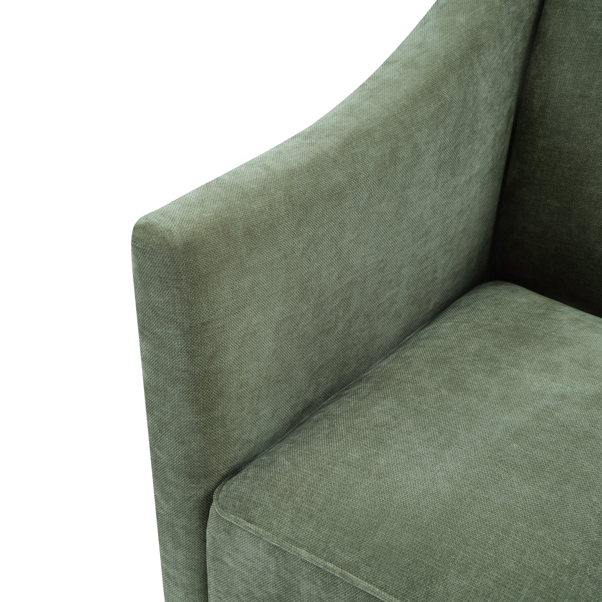 Modern Chenille Barrel Accent Chair with Enclosed Arms