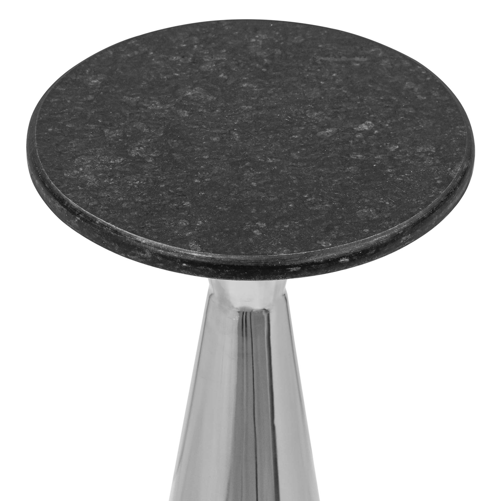 Modern Side Table with Black Marble Top