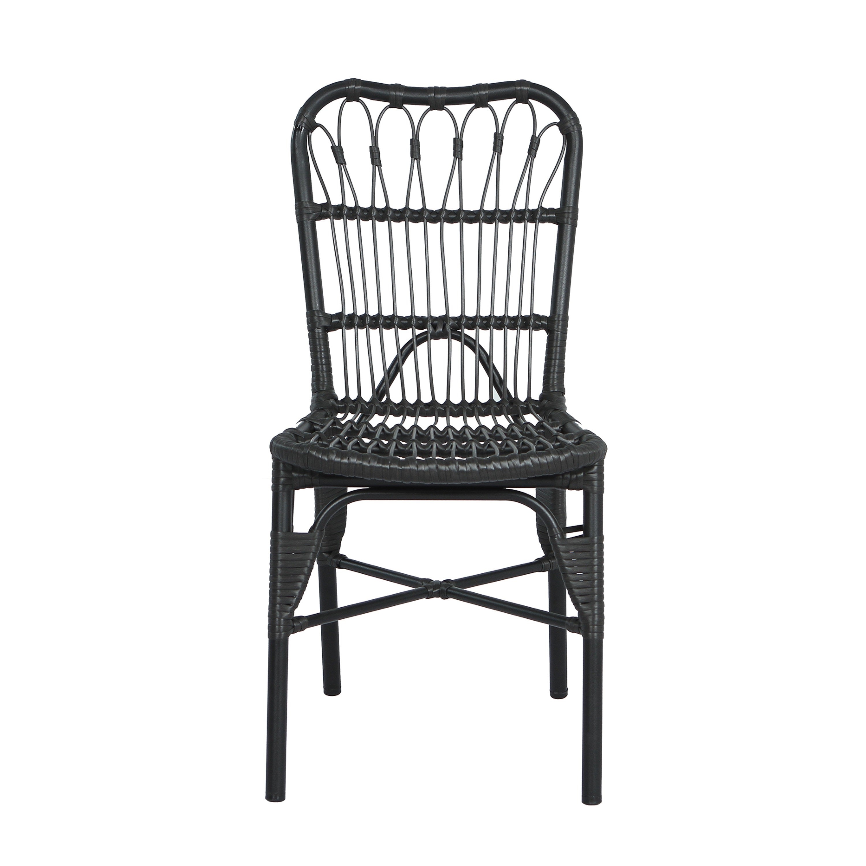 Outdoor Rattan Patio Dining Chairs, Set of 2