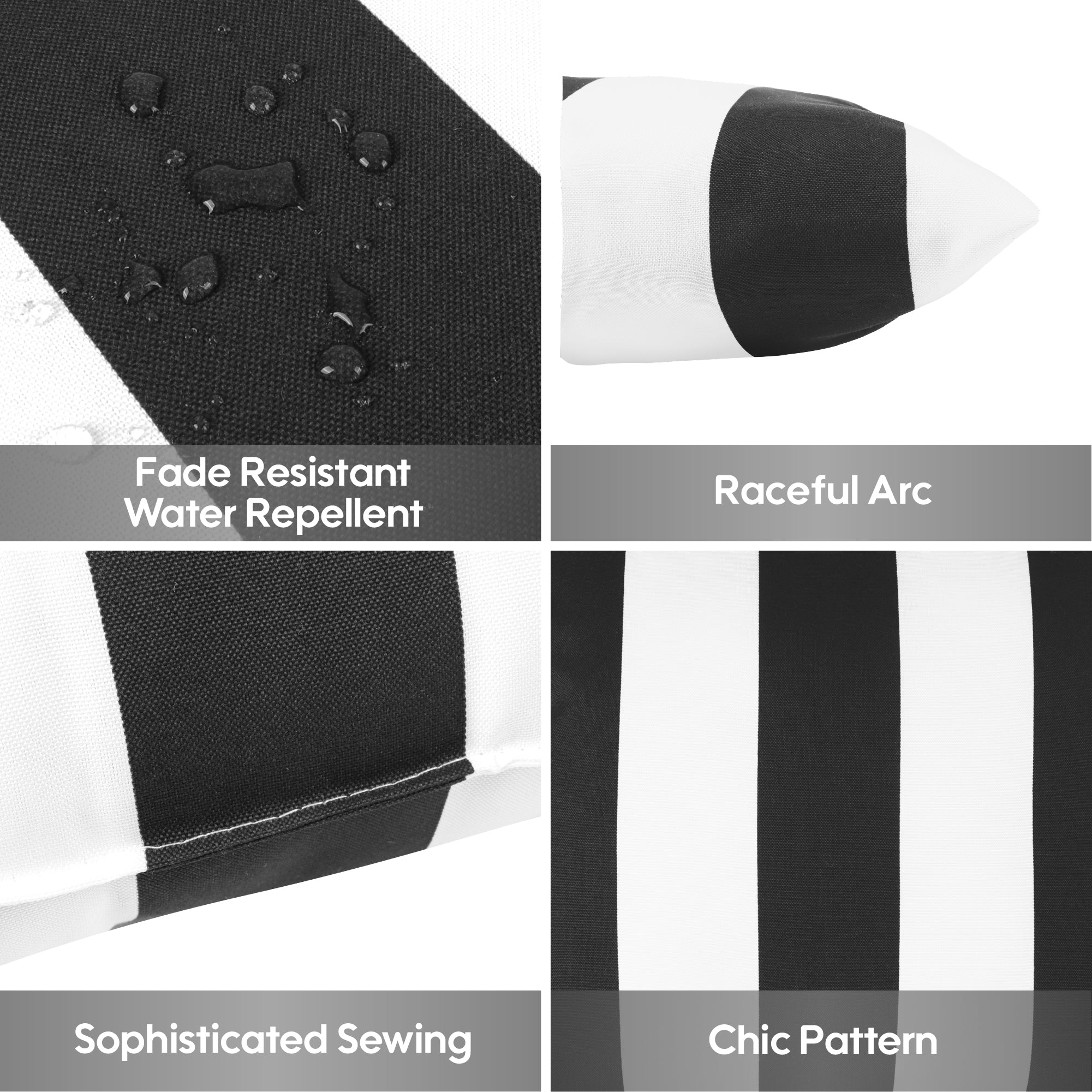 Black & White Outdoor Square Pillows, Set of 2