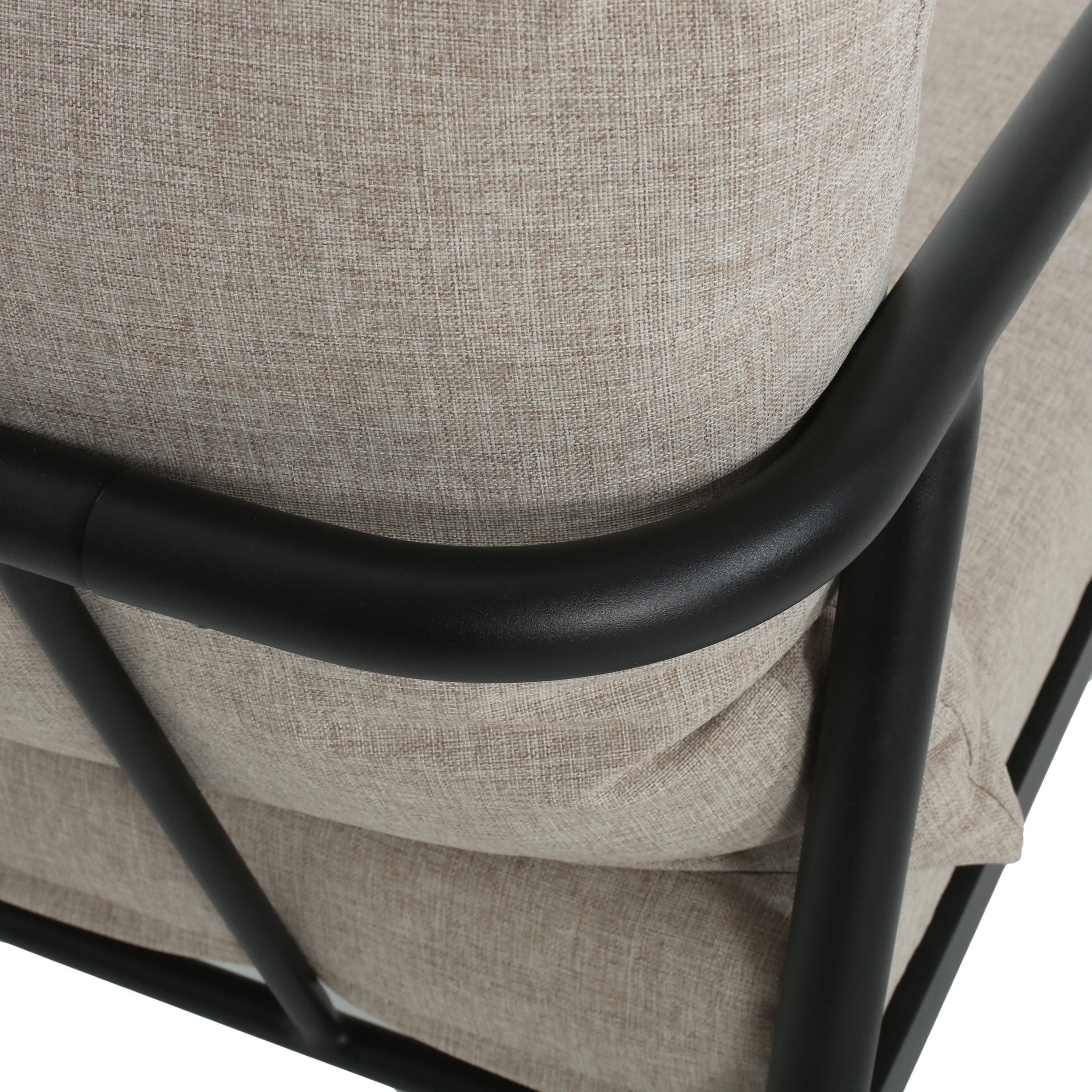 Outdoor Club Chair with Aluminum Frame, Padded Seat and back Cushions, Set of 2