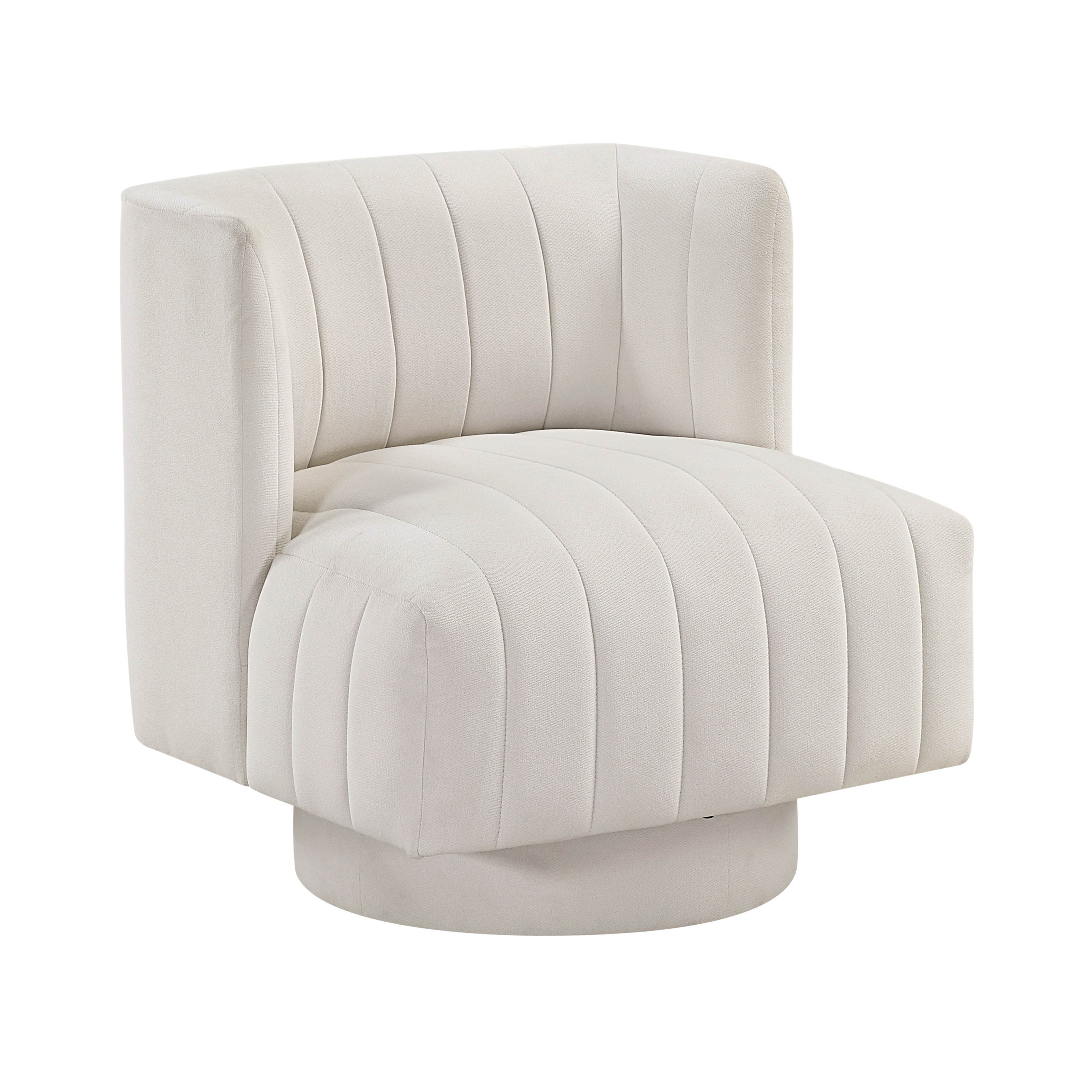 Modern Swivel Chair Upholstered Comfort Aqua Blue Fabric Stylish Living Room Furniture 1pc Accent Chair Contemporary Design Barrel Back