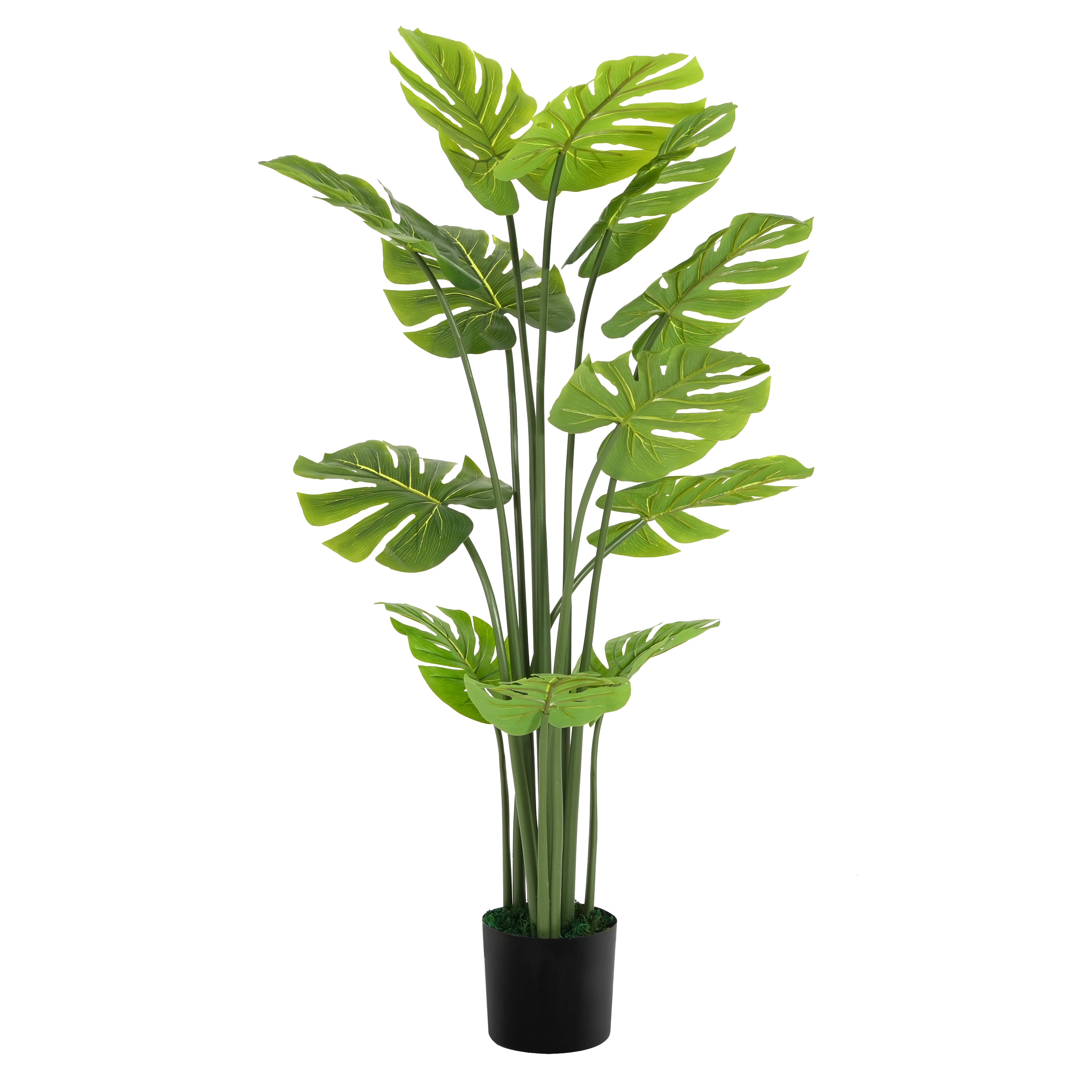 large faux monstera plant 57" Artificial Monstera Deliciosa Plant with Black Plastic Pot