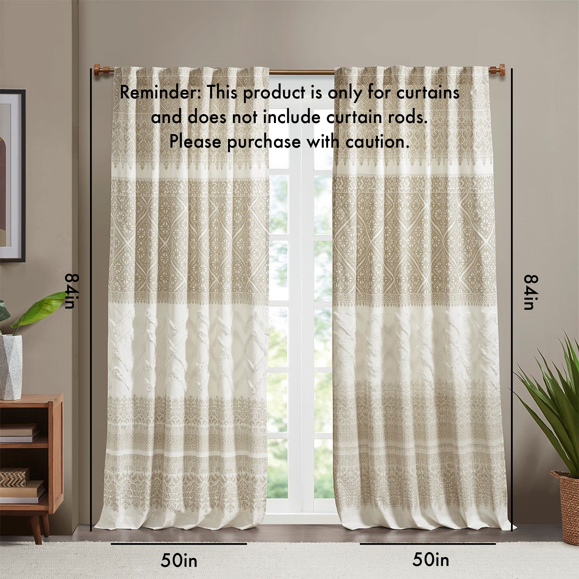 Mila Cotton Printed Curtain Panel, 1 Panel