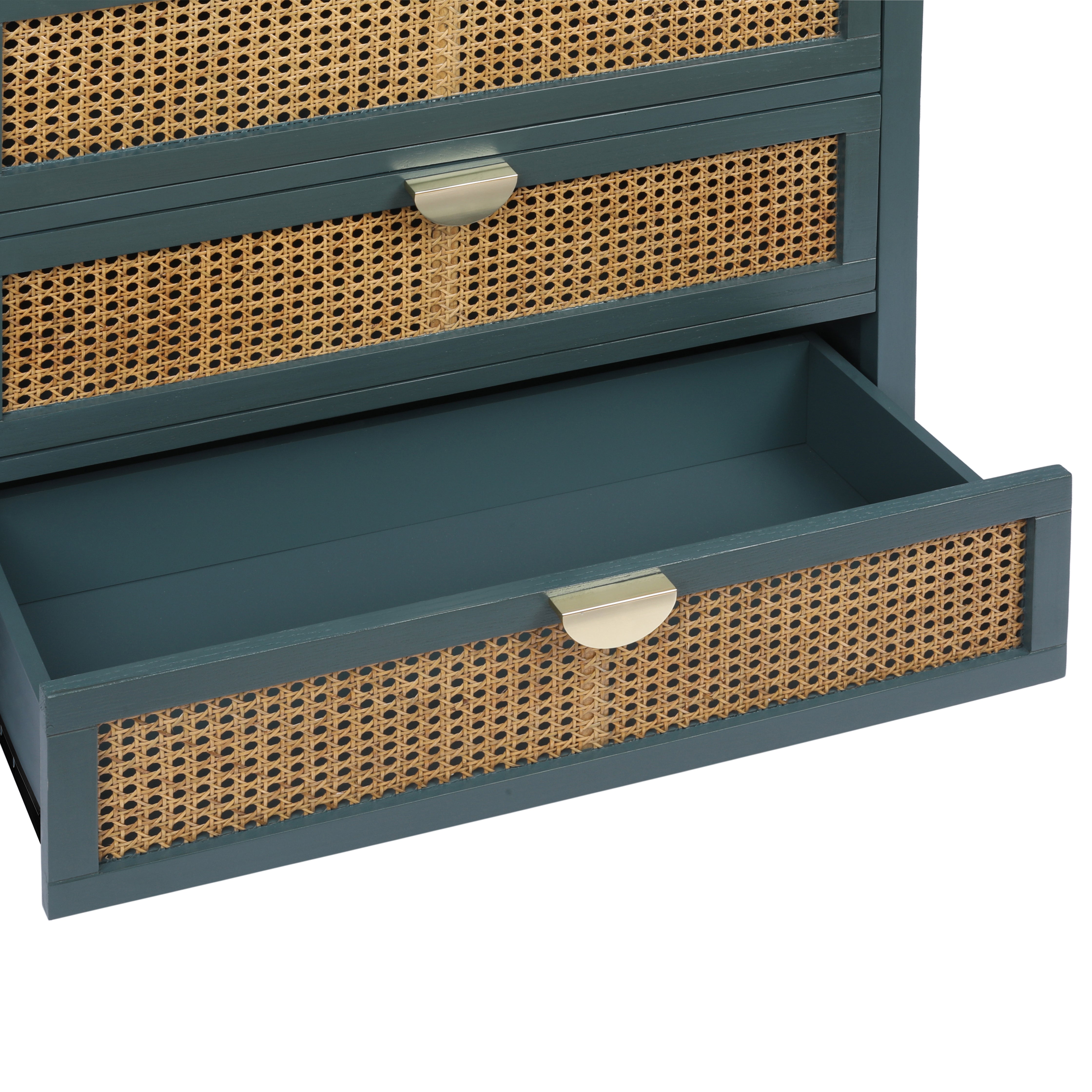 3 Drawer Cabinet with Natural Rattan Drawers