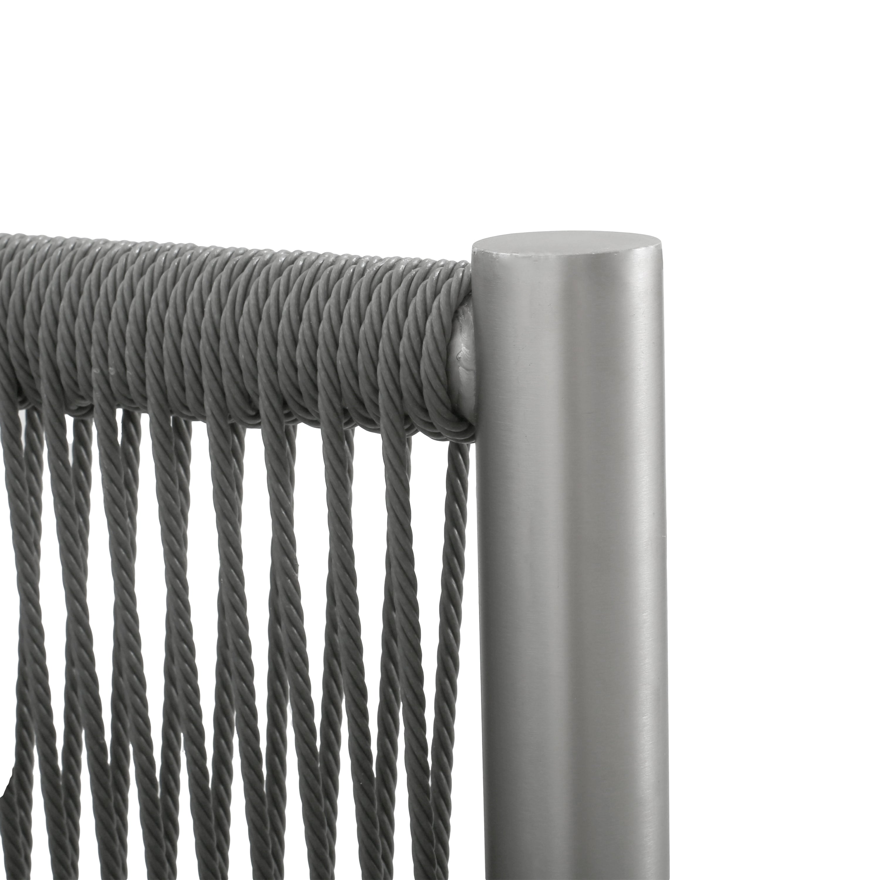 Outdoor Club Chair with Braided Rope Design and Aluminum Frame