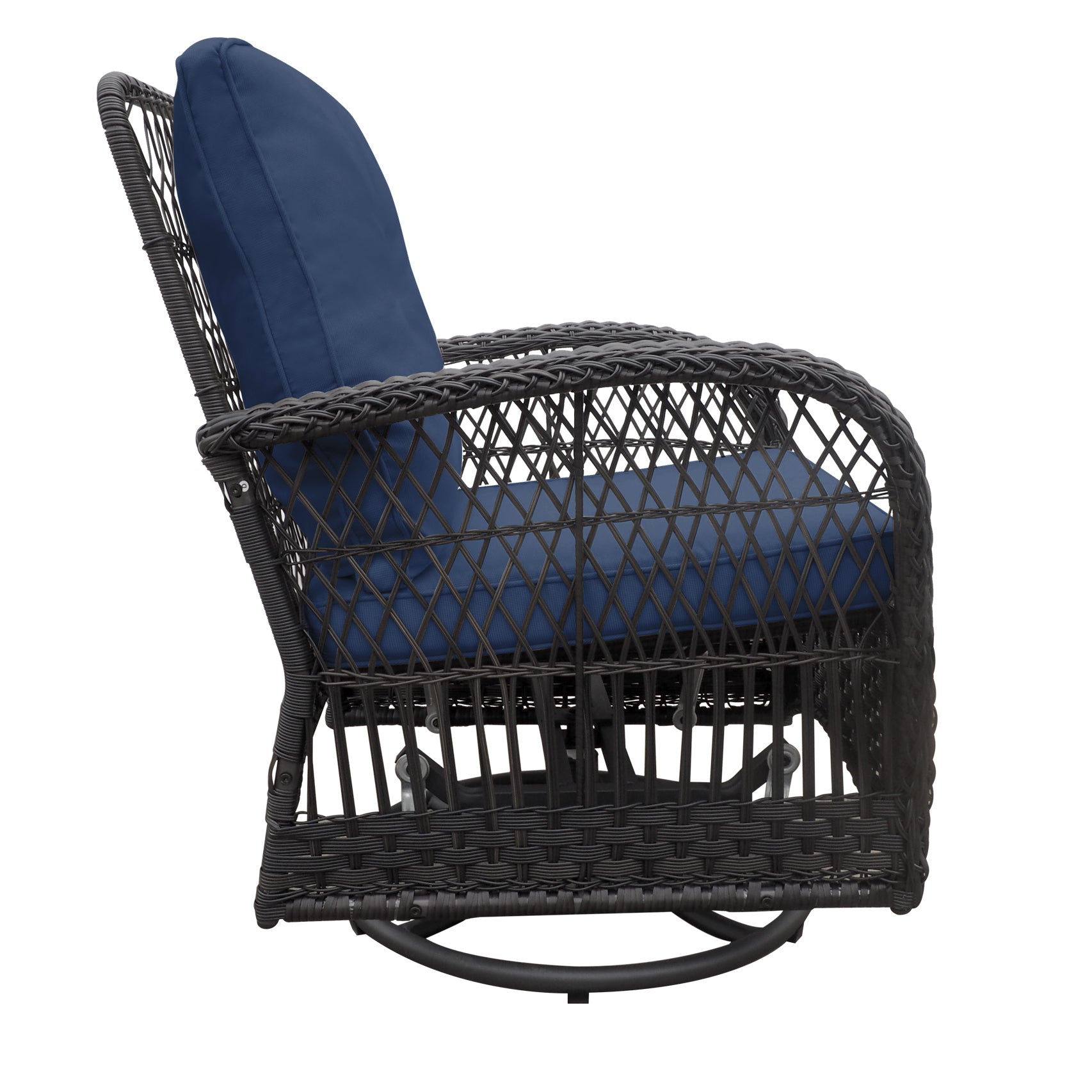 3 Piece Outdoor Wicker Rocker Swivel Conversation Set
