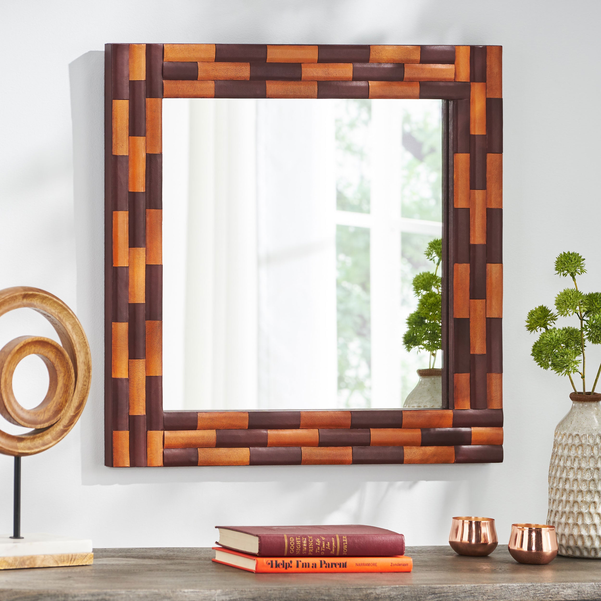 Leather Frame Wall Mirror