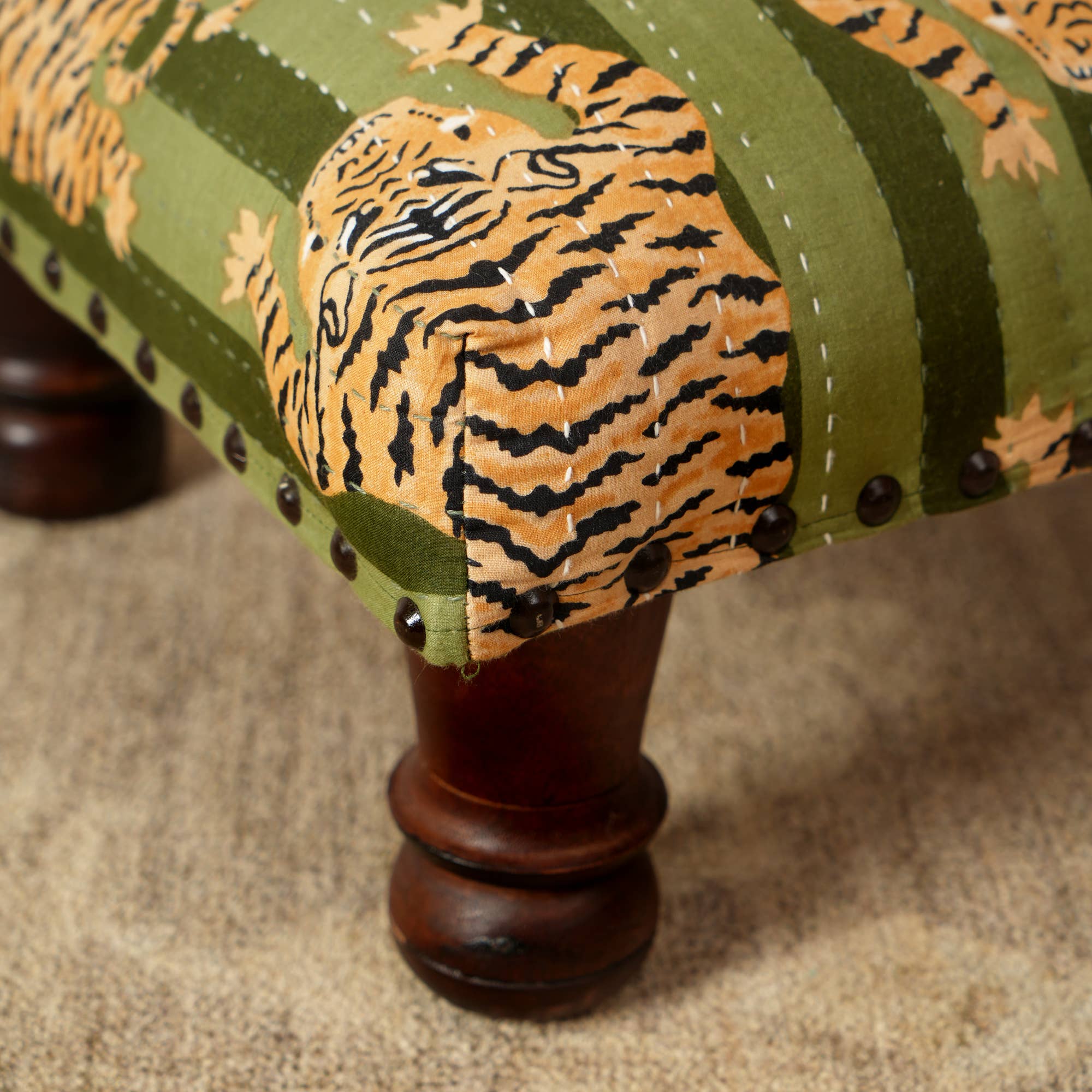 Embroidered Multicolor Foot Stool/Ottoman