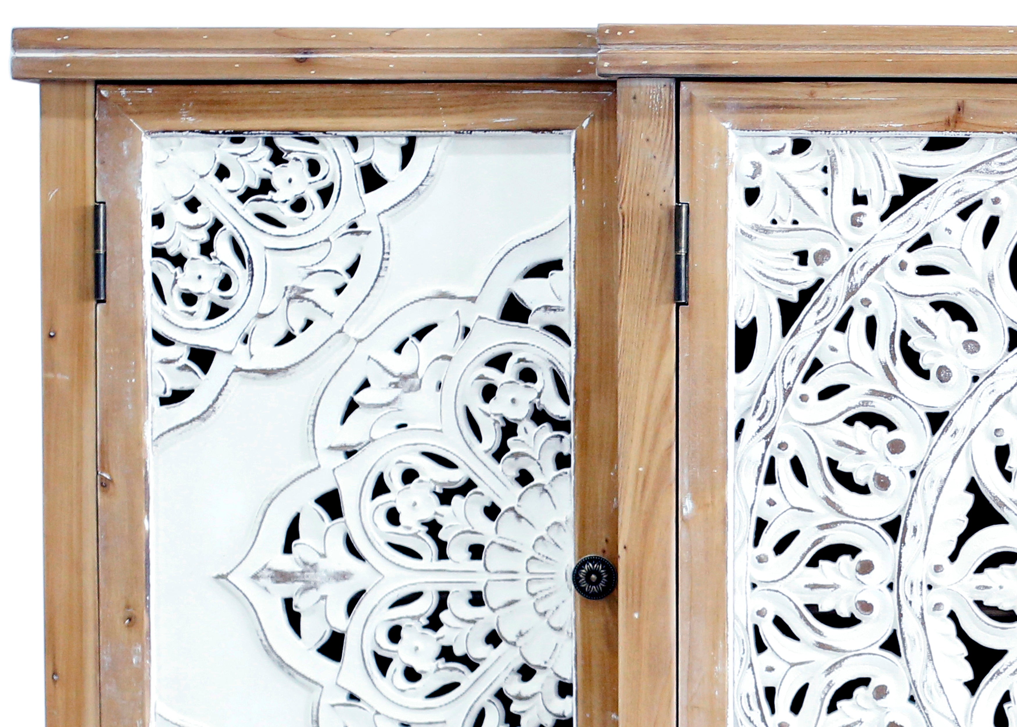Hollow-Carved Accent Cabinenet