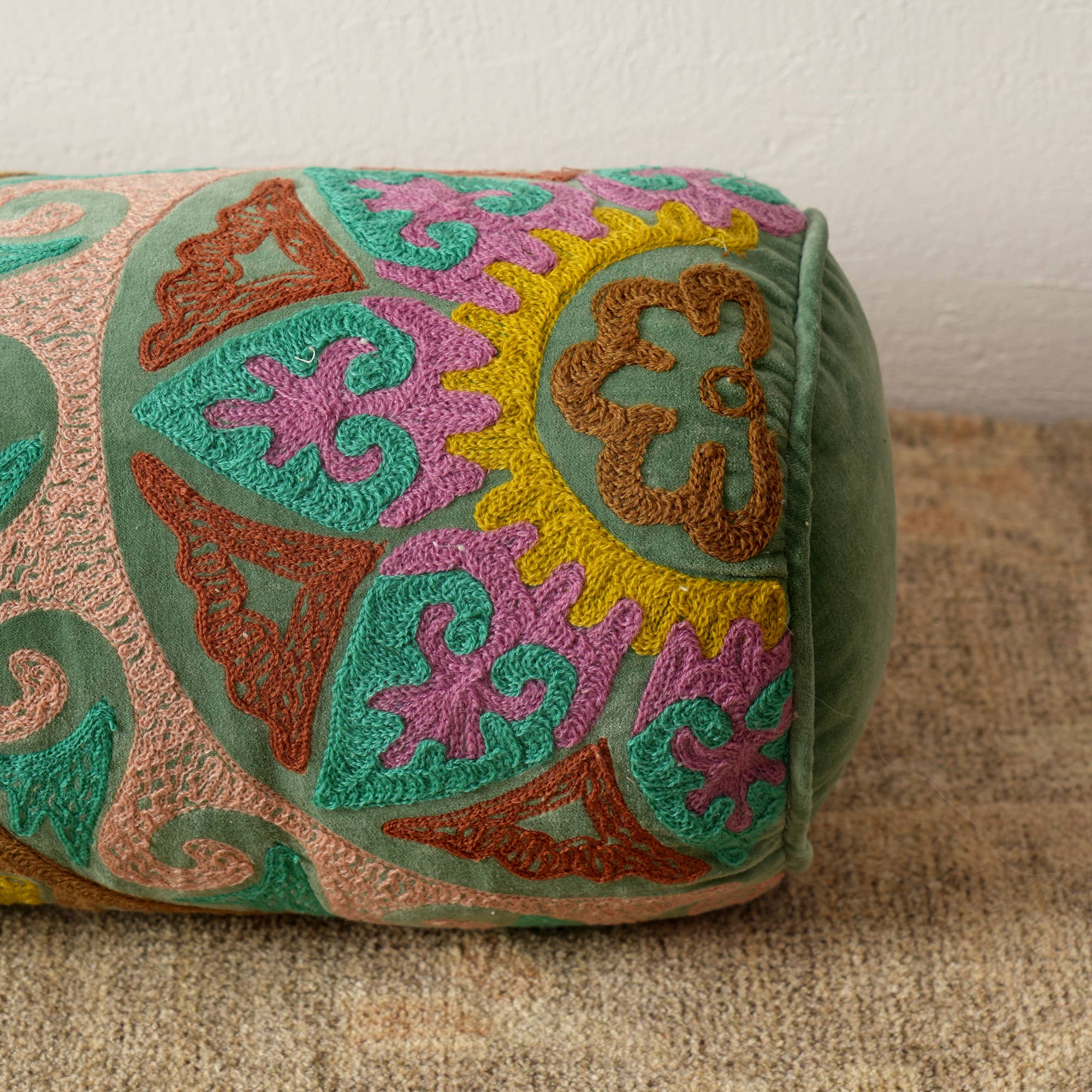 100% Cotton Printed Bolster Throw Pillow