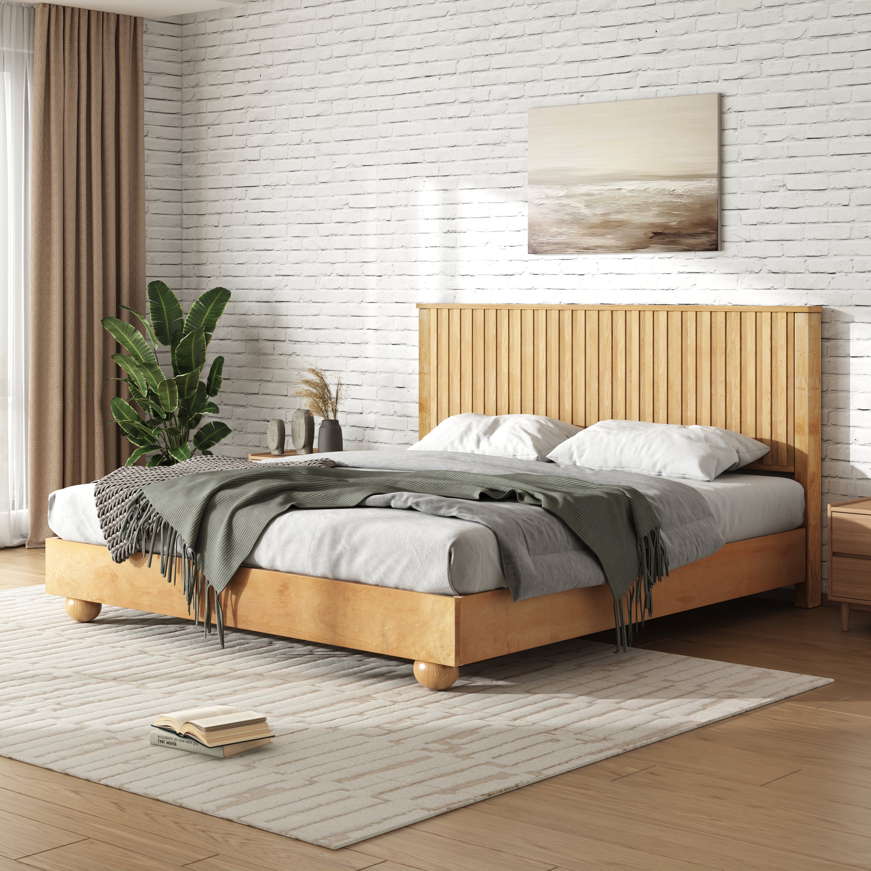 Bed Frame With Reeded Headboard