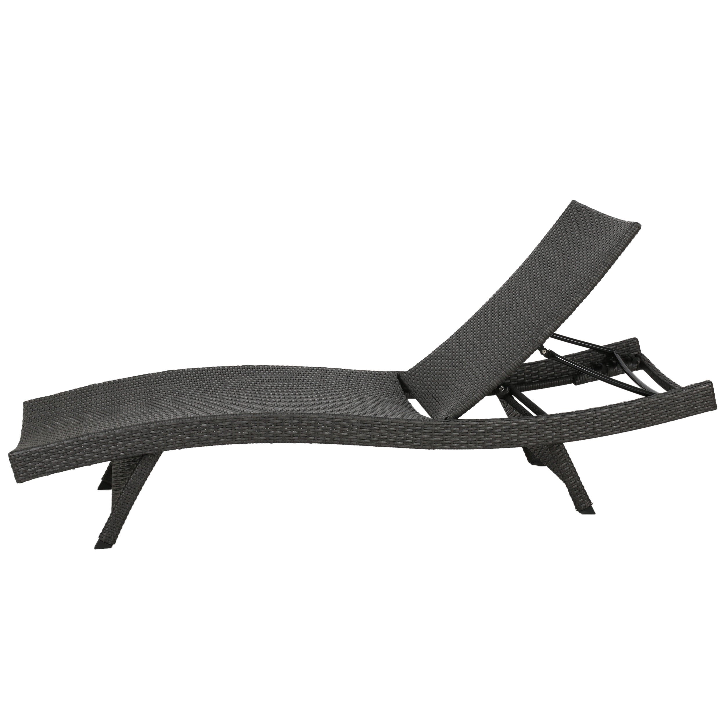 SALEM PE WICKER CHAISE LOUNGE, GREY, SET OF 2