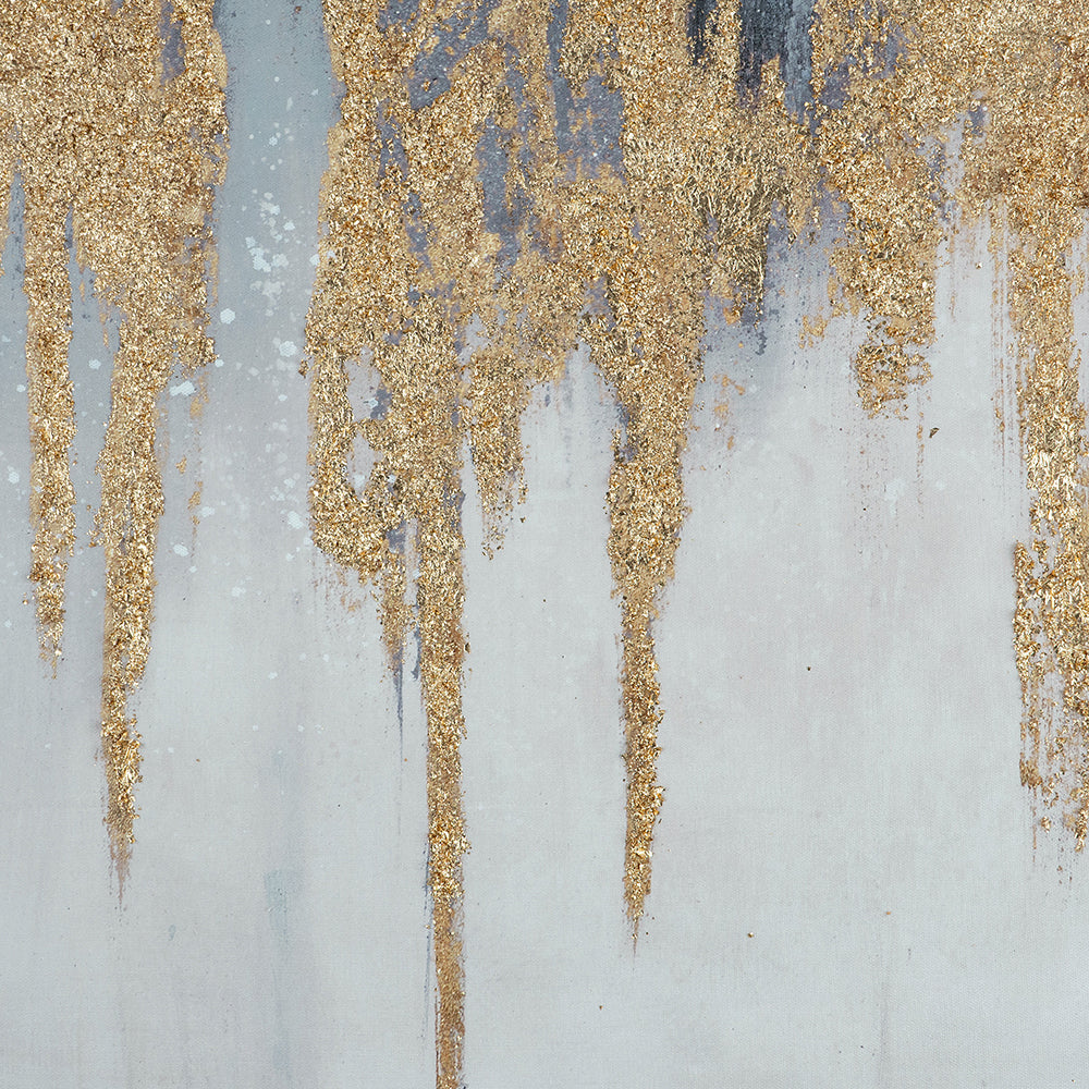 39.5" x 39.5" Wall Art with Striking Gold Accents