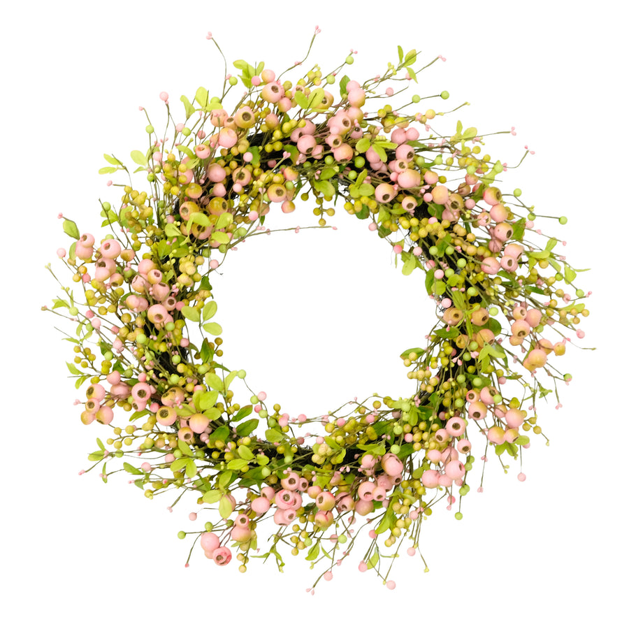 30" Artificial Multicolor Blossoming Poppy Floral Spring Door Wreath