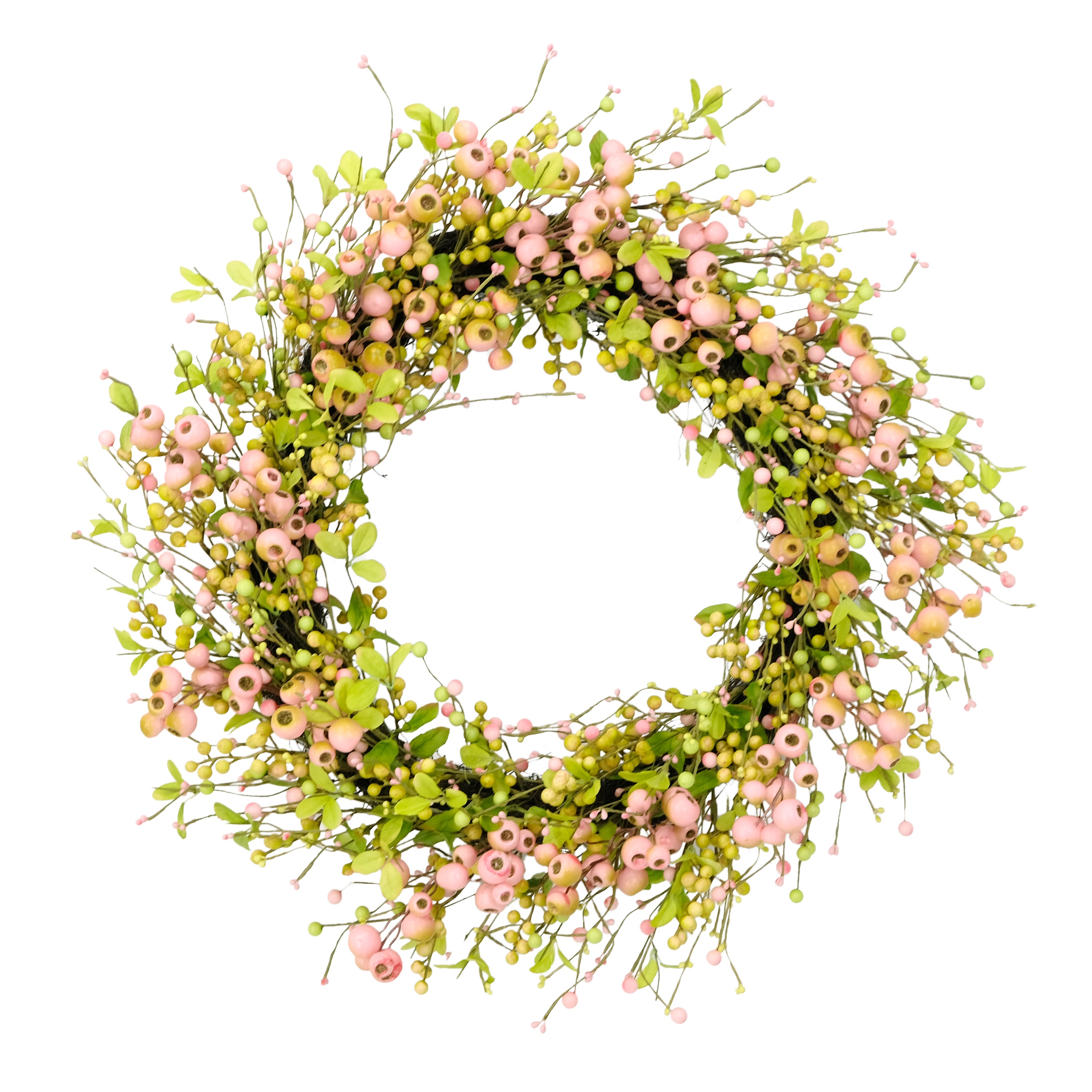 30" Artificial Multicolor Blossoming Poppy Floral Spring Door Wreath