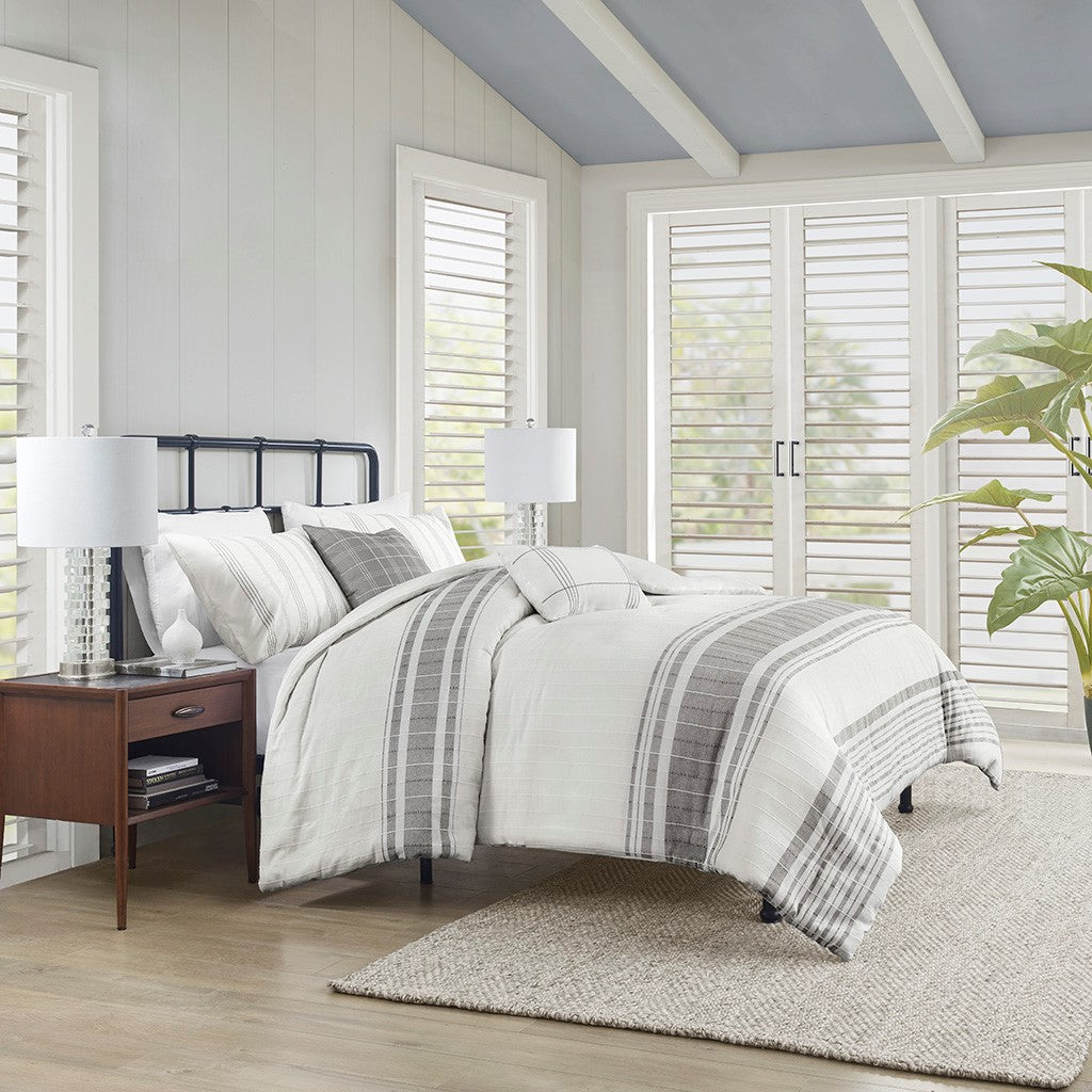 5-Piece Cotton Jaquard Duvet Set