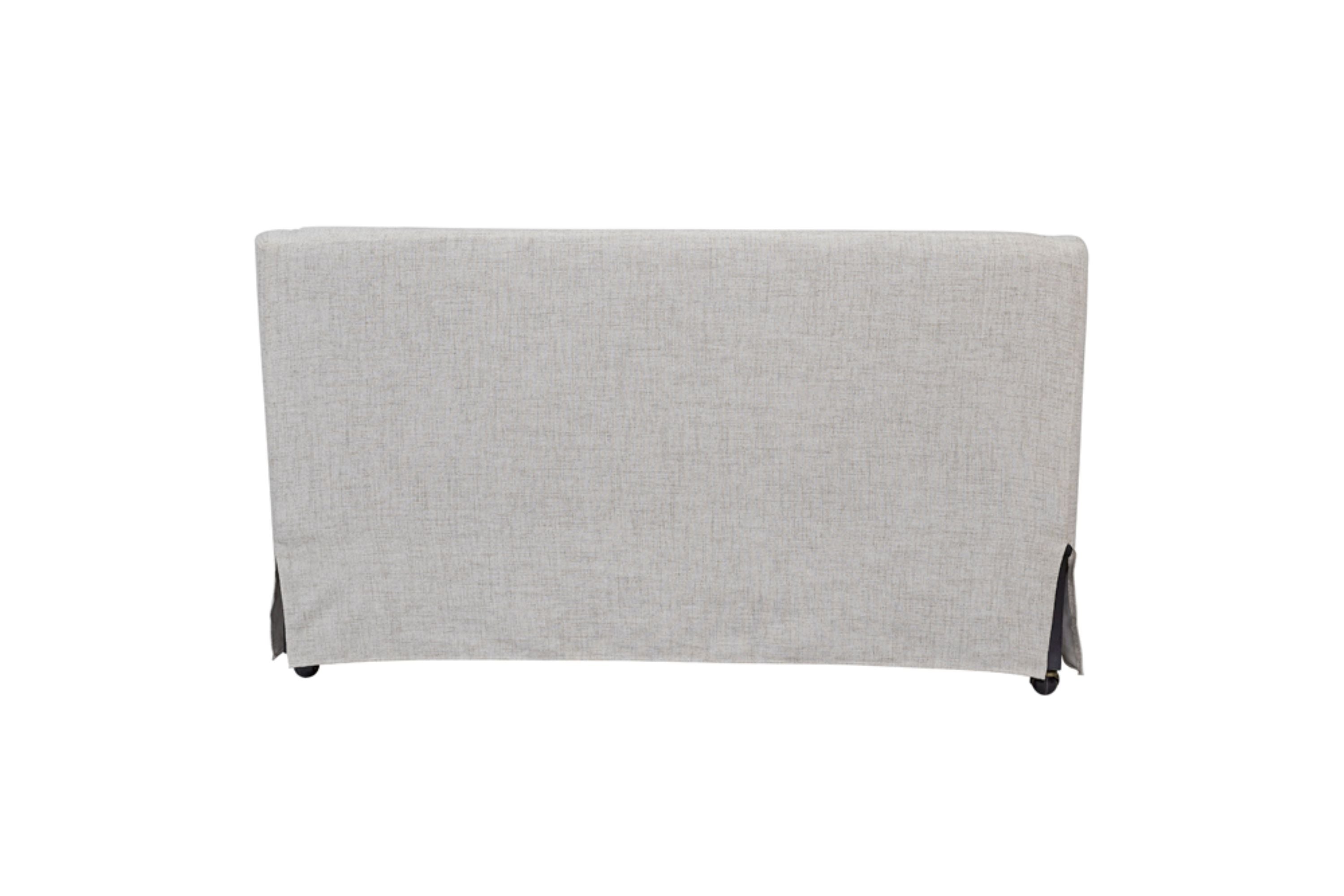 Slip Covered Settee with Casters