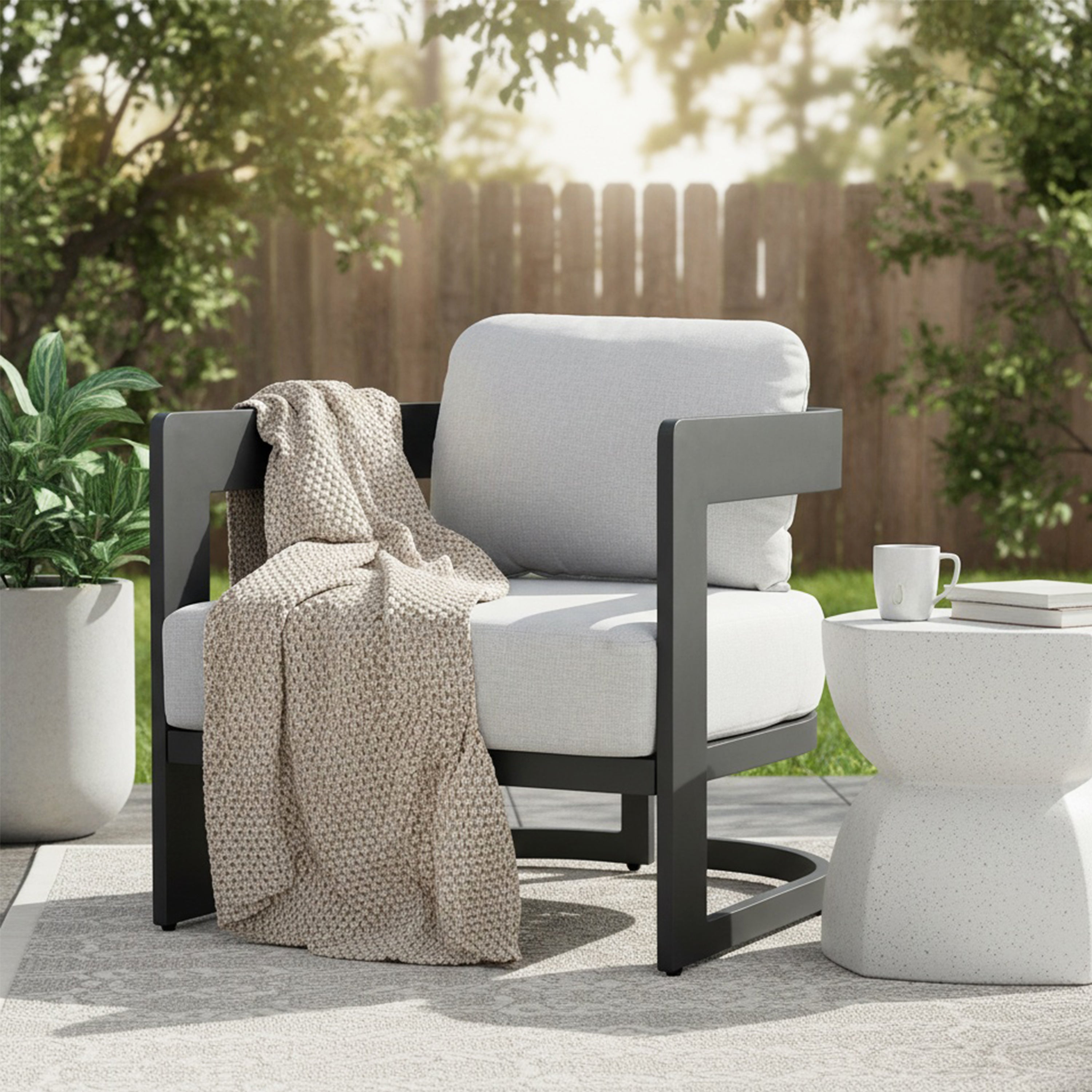 Elko Outdoor Patio Aluminum Club Chair