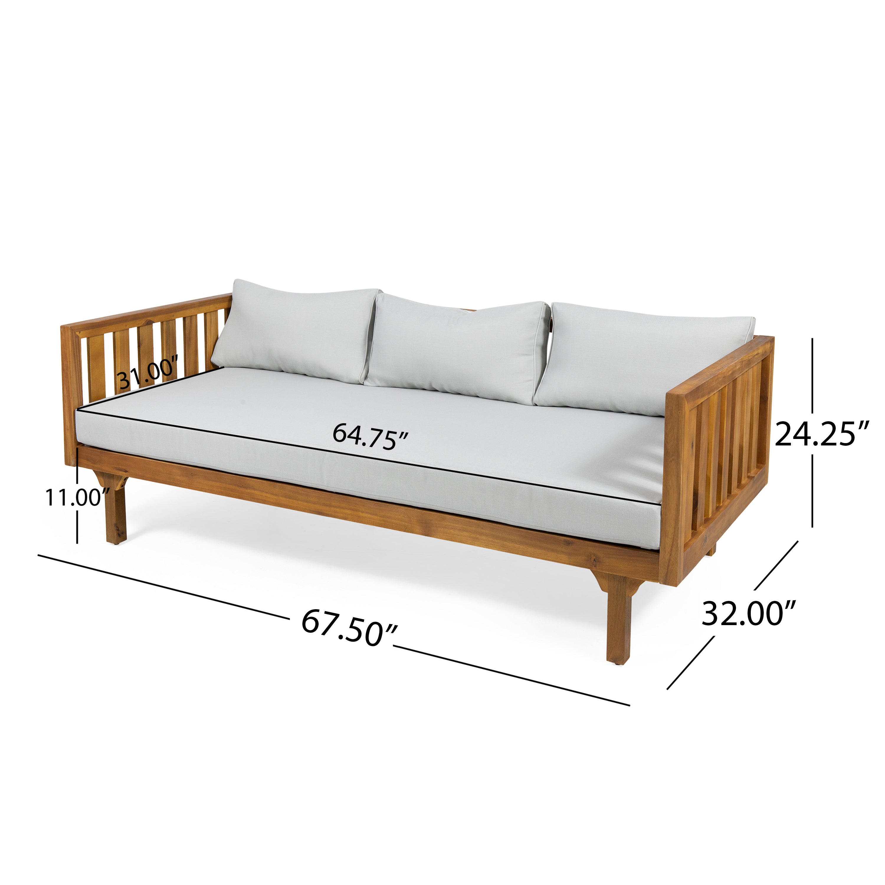 Tidewell Outdoor Acacia Wood Patio Furniture Set