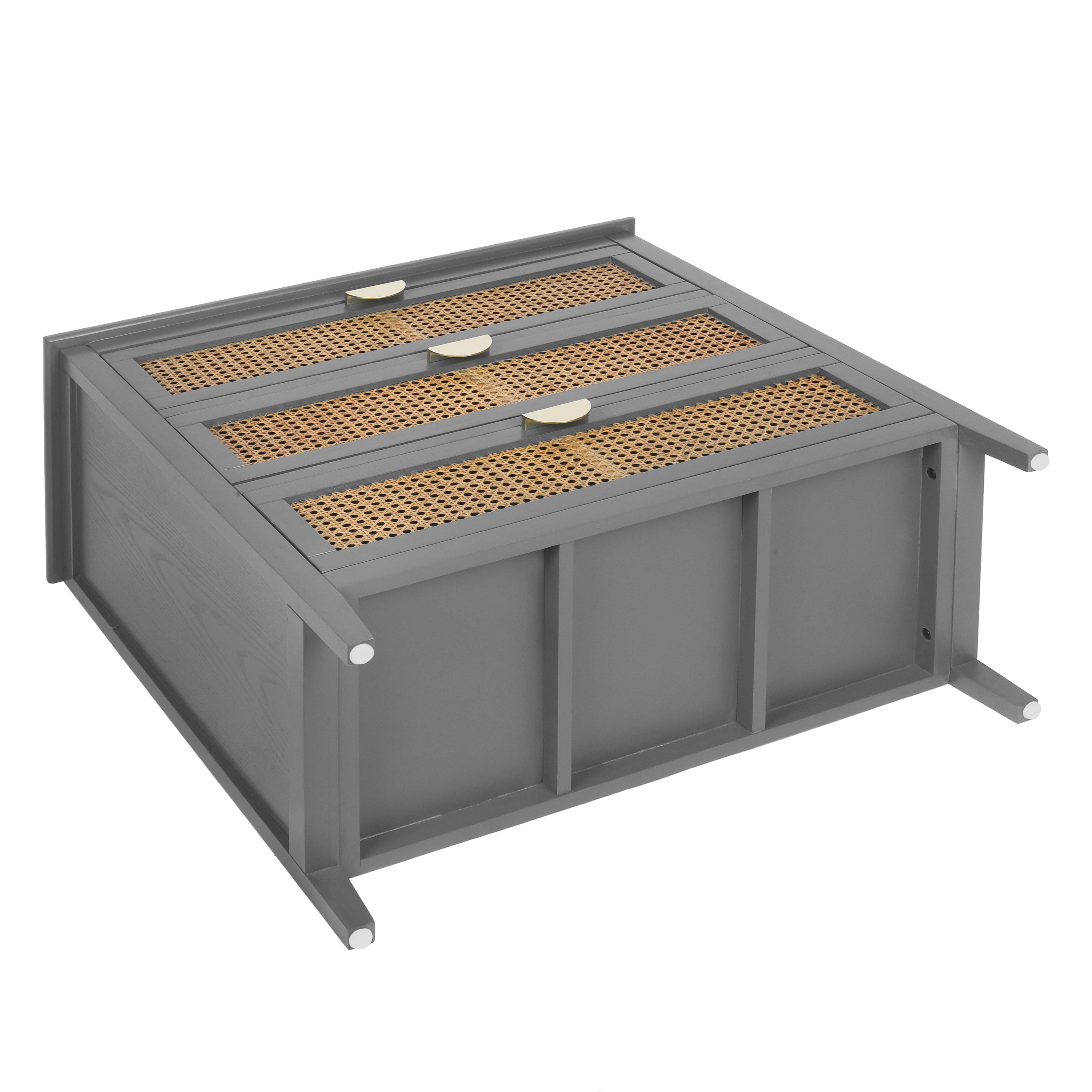3 Drawer Cabinet with Natural Rattan Drawers