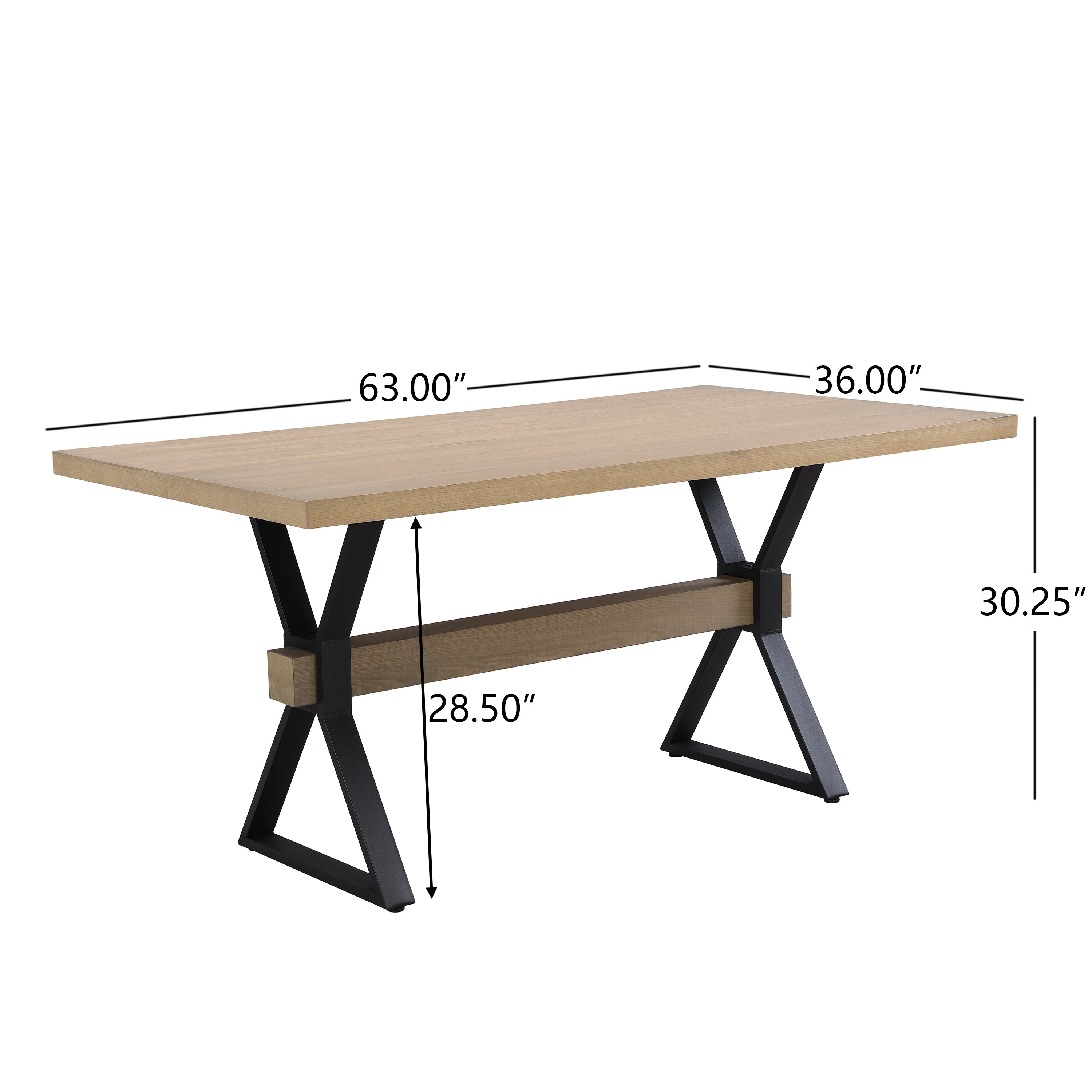 Hartsdale Rectangular Dining Table with X-Shaped Base
