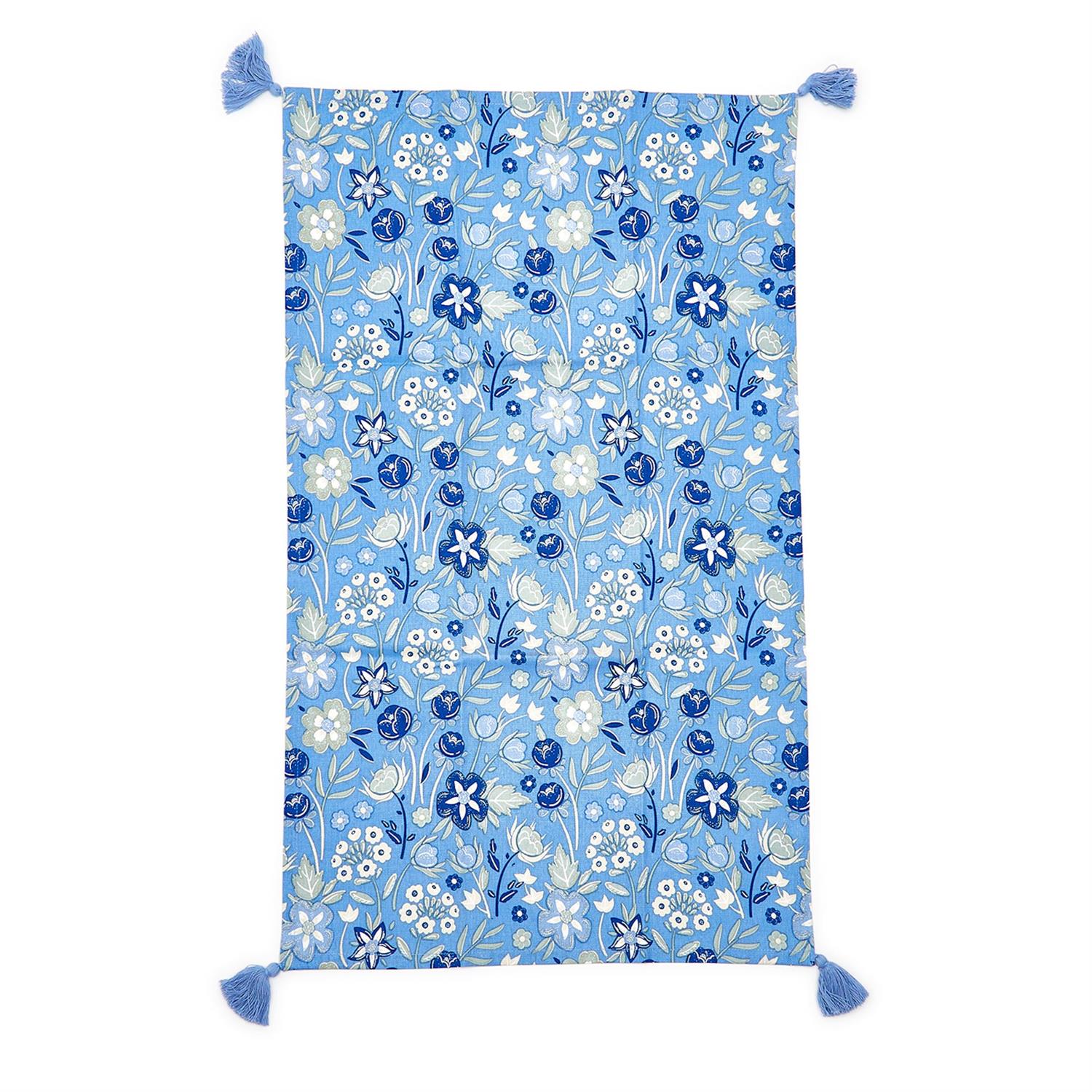 Blue Floral Dish Towels, Set of 2