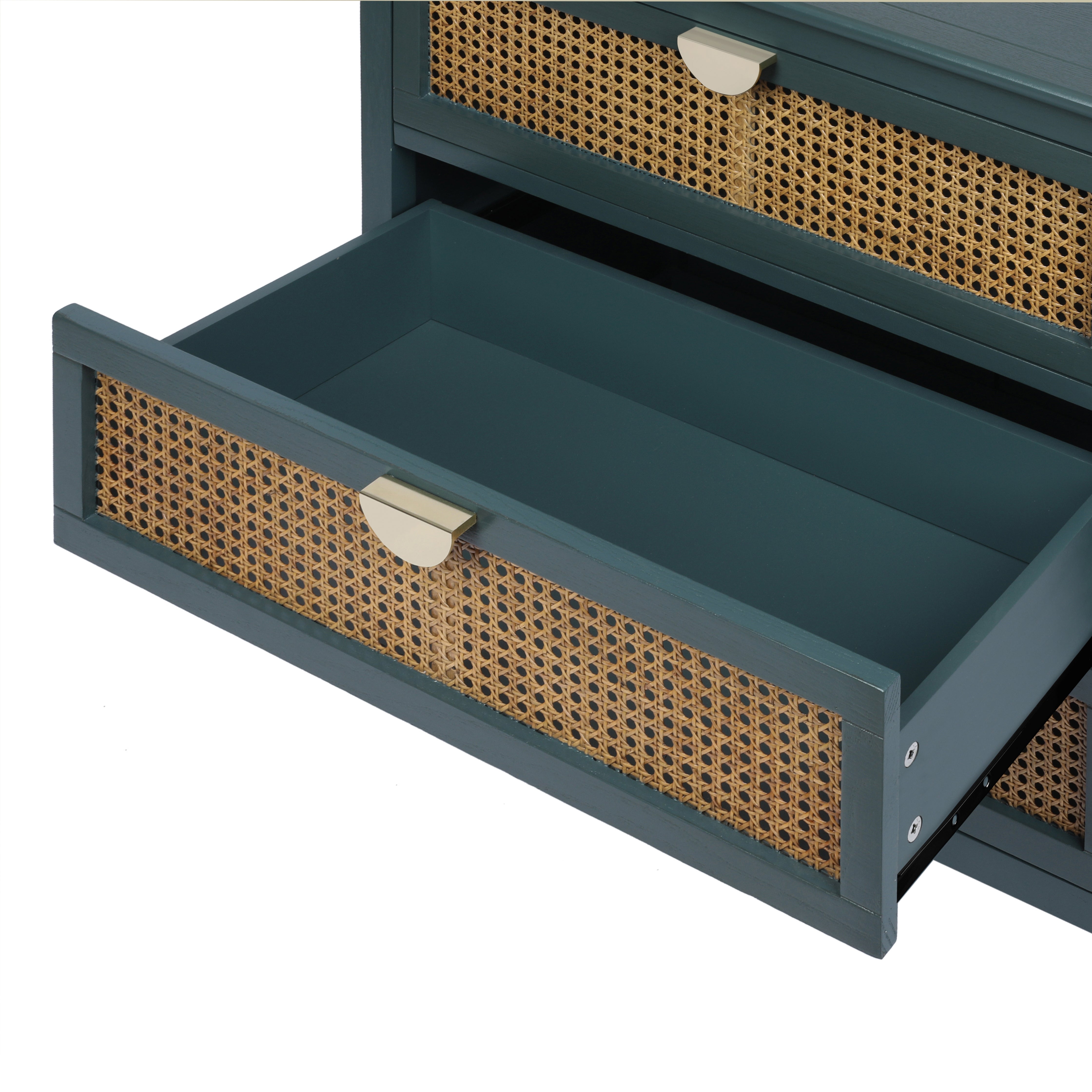3 Drawer Cabinet with Natural Rattan Drawers