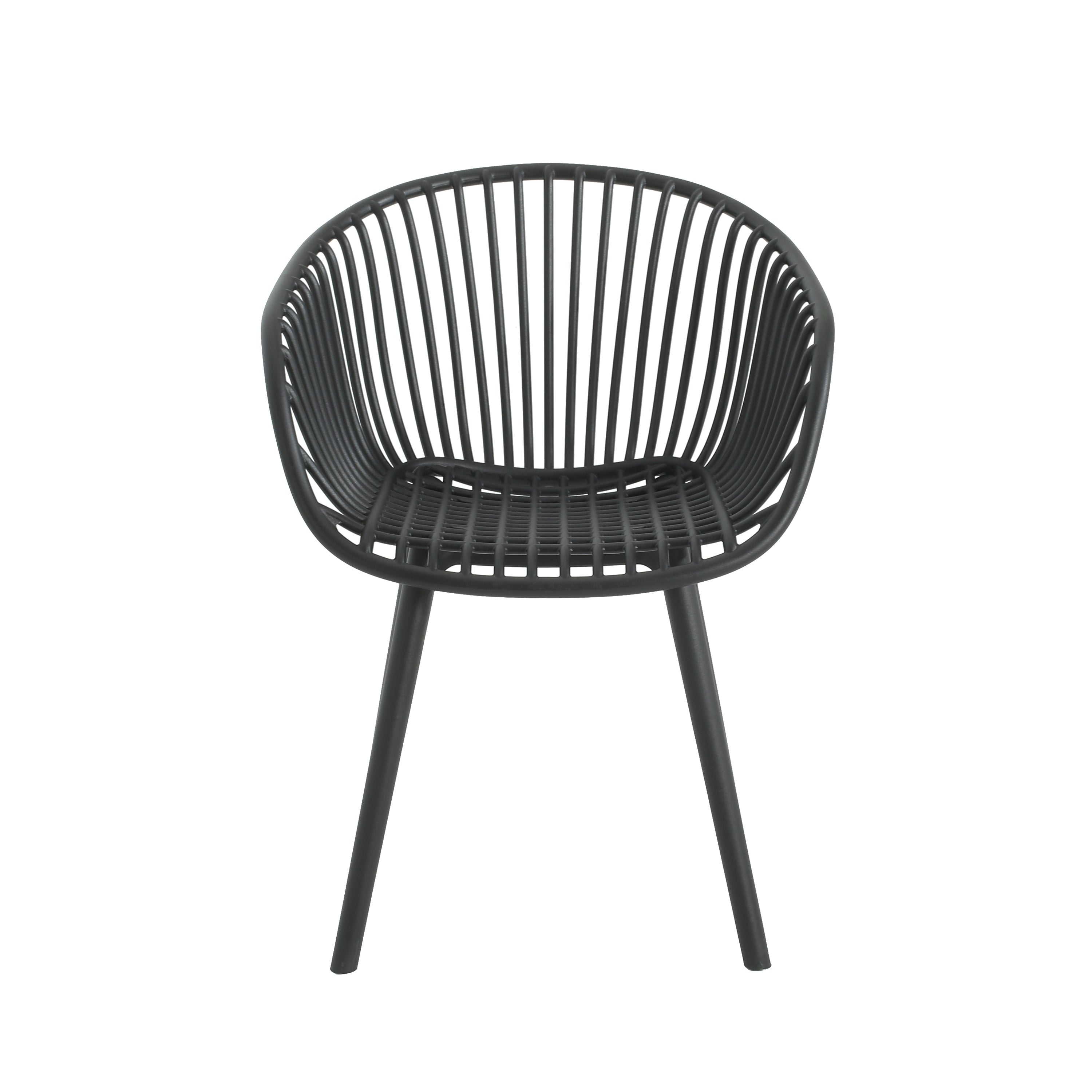 Annabergite 7-Piece Outdoor Dining Set with Wood Table and 6 Plastic Dining Chairs