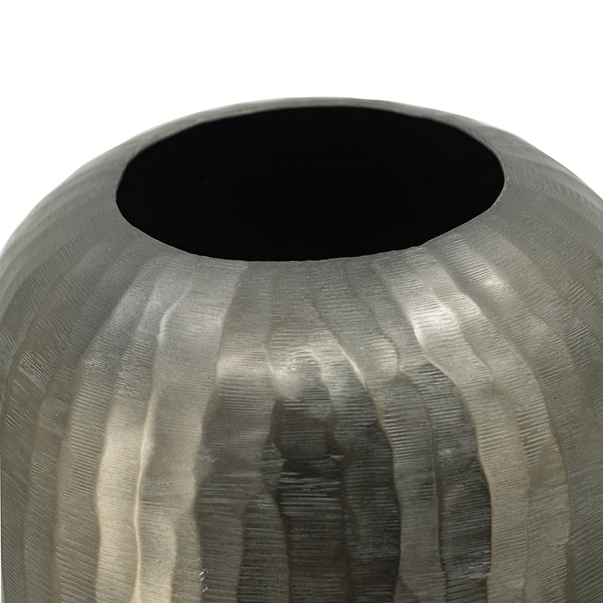 Medium Aluminum Layered Chisel Oval Vase