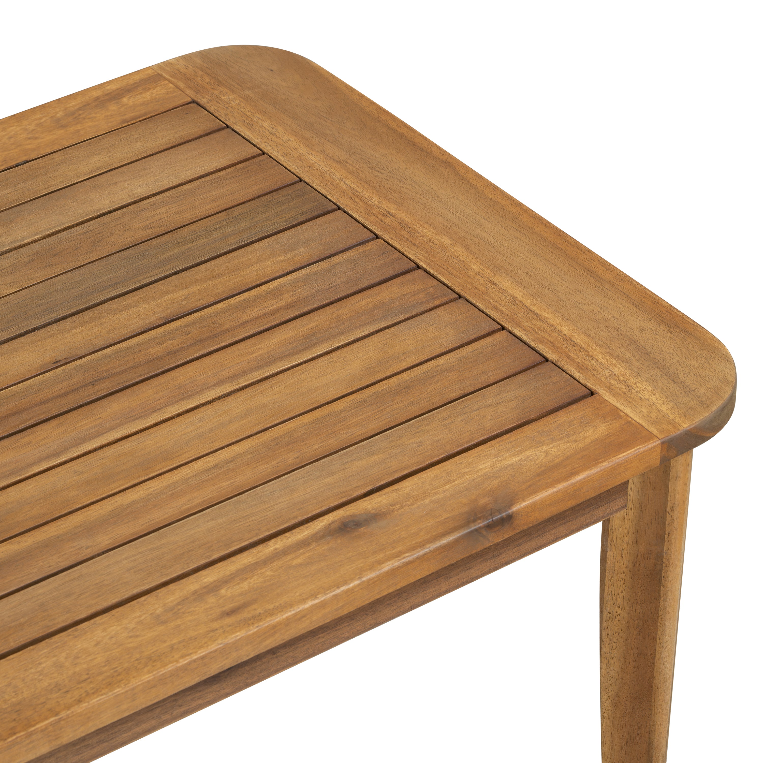Wondered Outdoor Acacia Wood Coffee Table with Slatted Tabletop