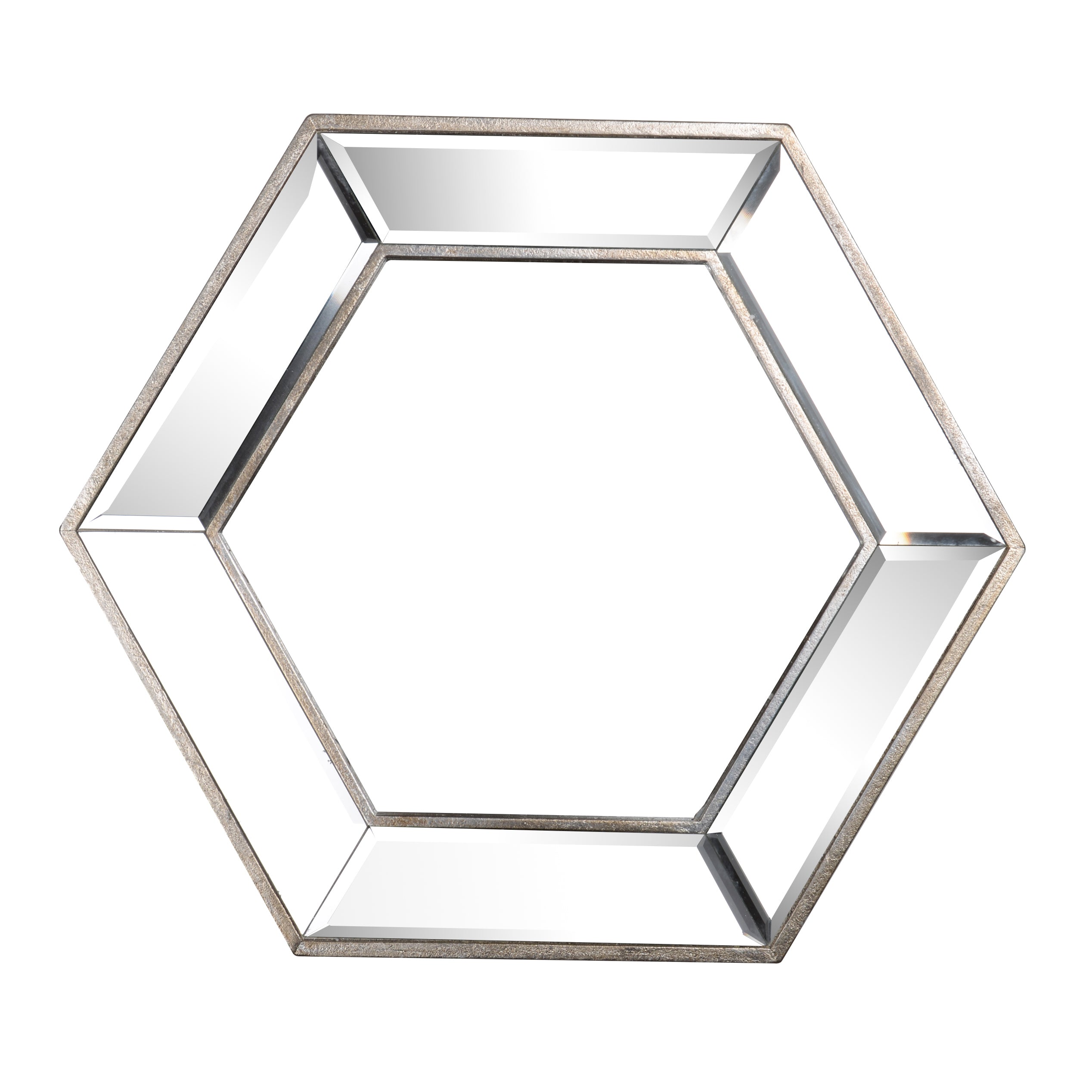 Hexagon Wall Mirror with Contemporary Glass Design