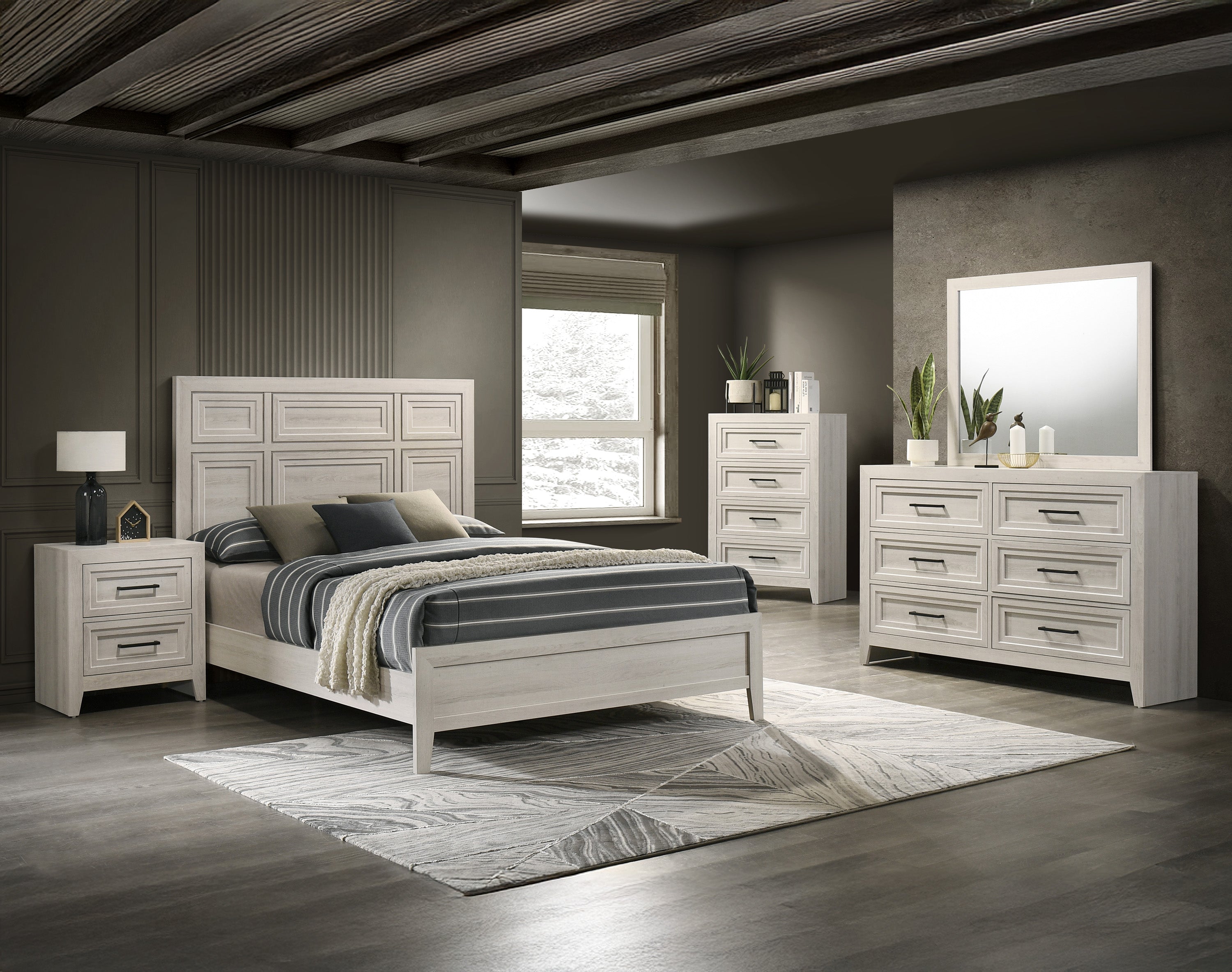 Havenwood Geometric Design Contemporary 4-Drawer Chest/Dresser