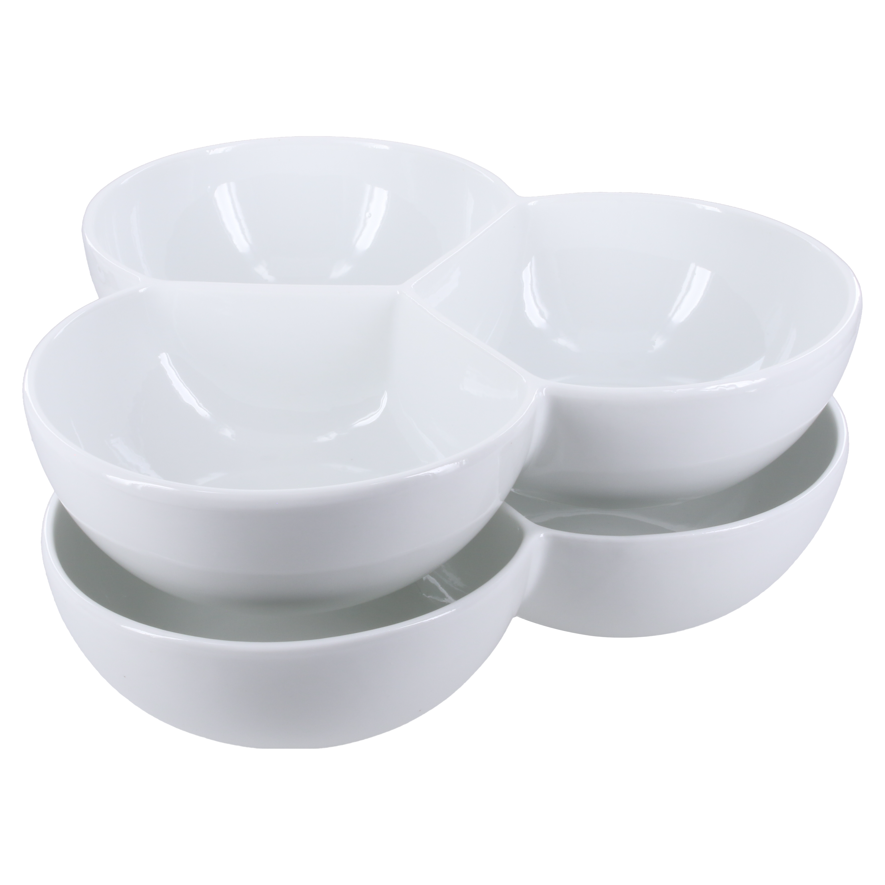 Three Section Serving Bowls 1 Quart, Set of 2