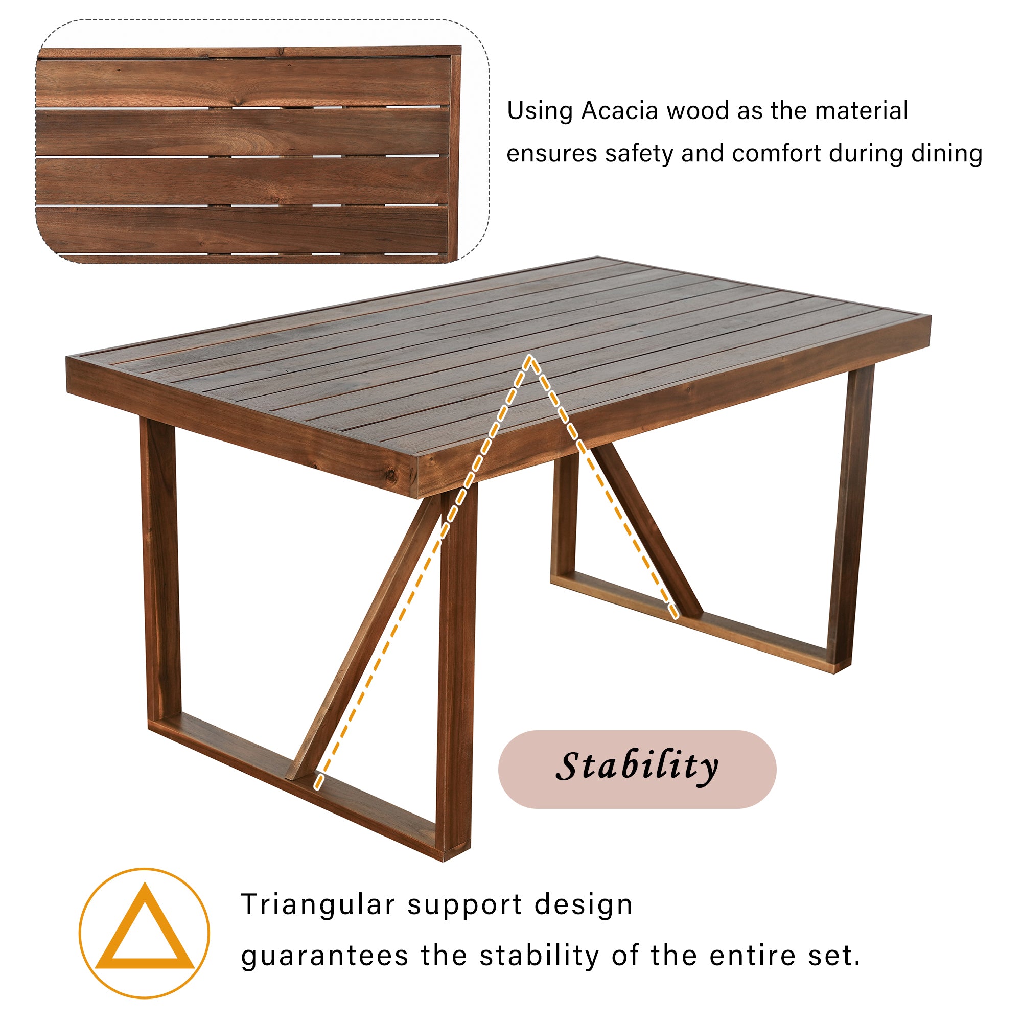 Acacia Wood Outdoor Dining Set