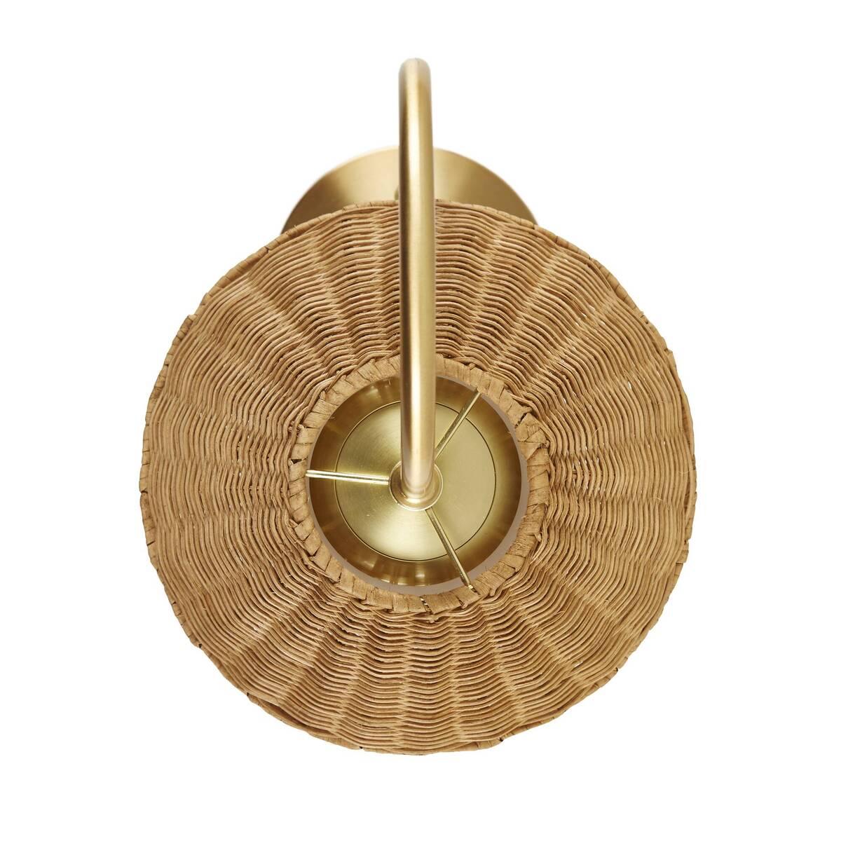Colander Rattan Weave Shade Table Lamp with Iron Base