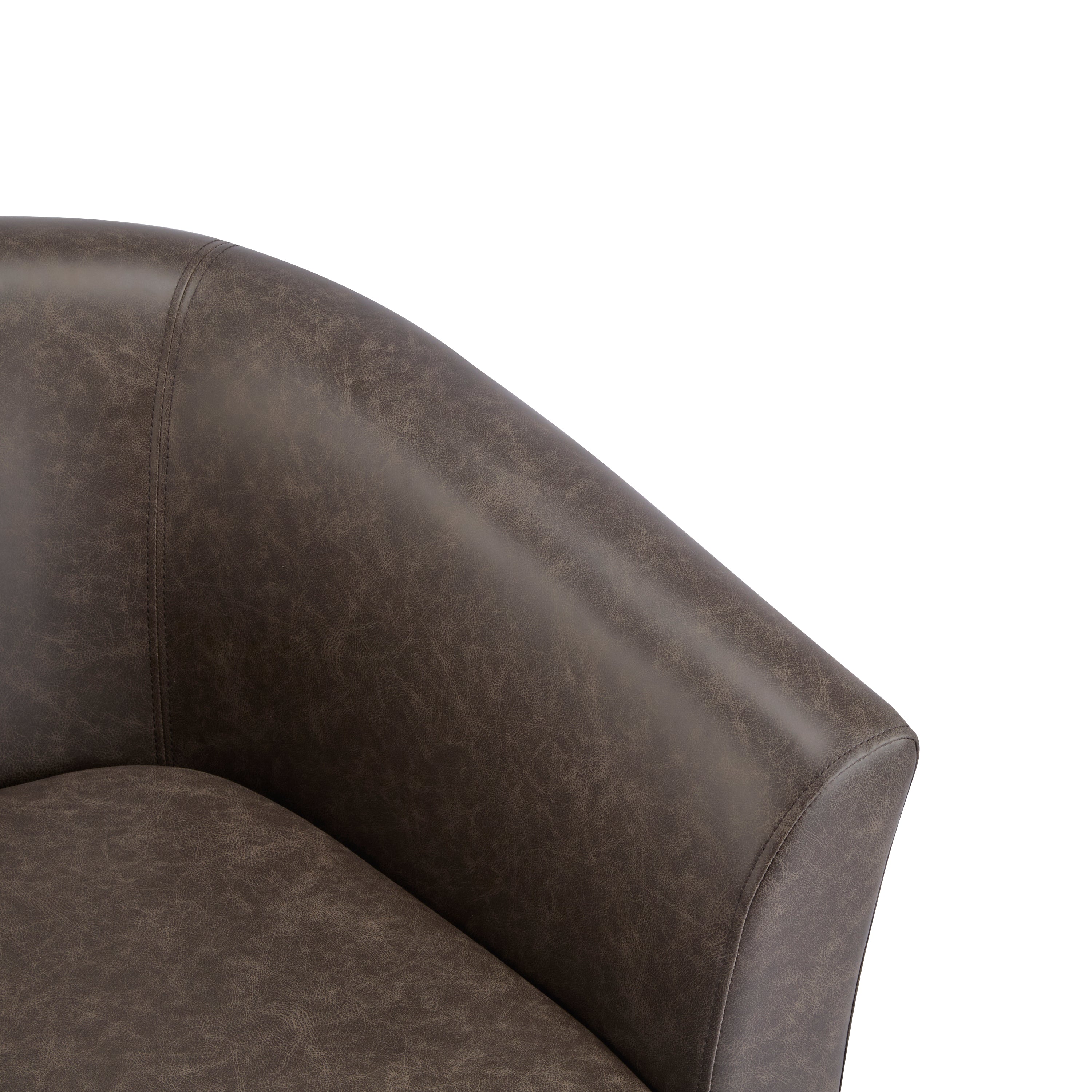 Wilmore Faux Leather Swivel Barrel Chair
