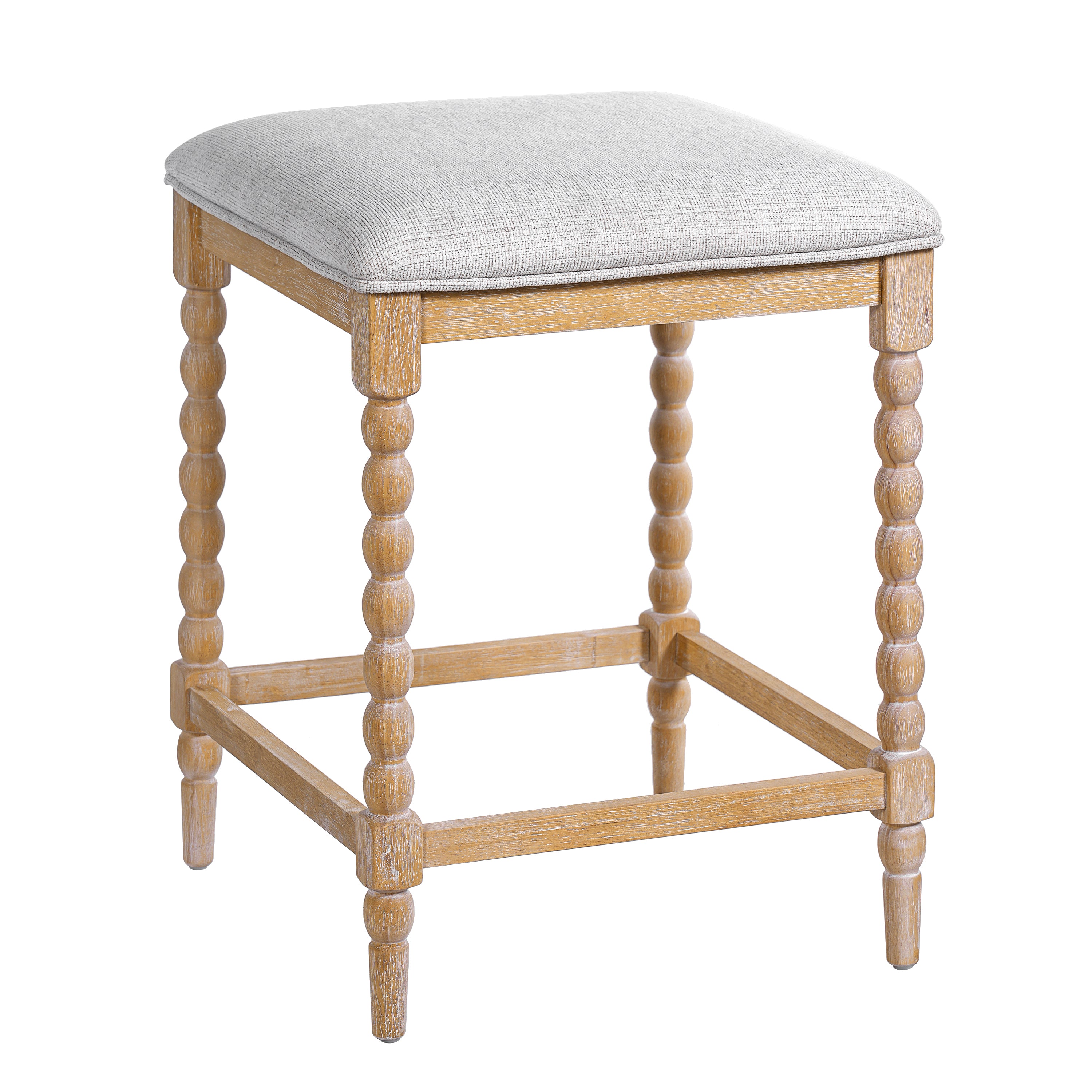 French Country Backless Bobbin Leg Counter Stool